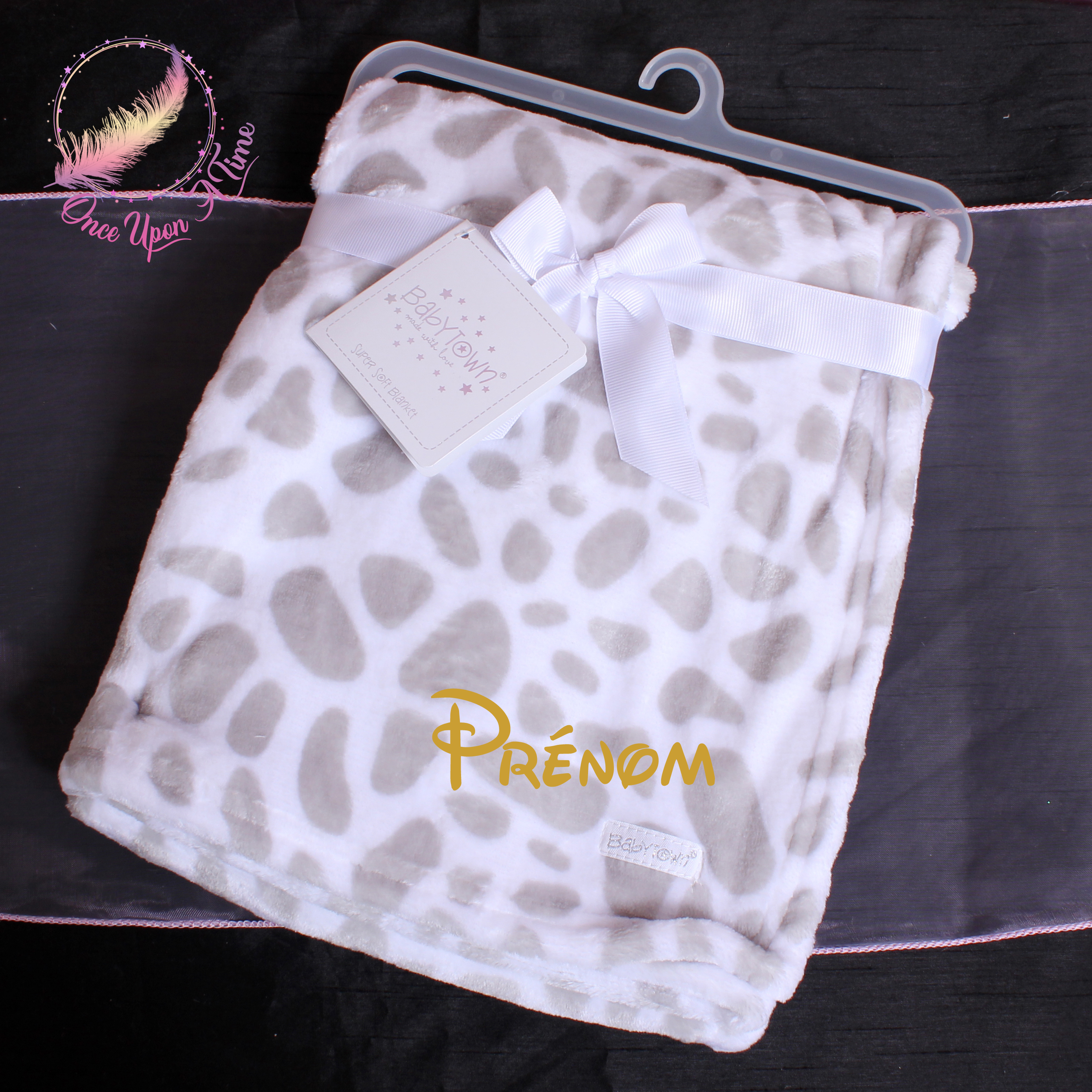 🍼 Couverture ET/OU doudou - Girafe - Personnalisée 👶