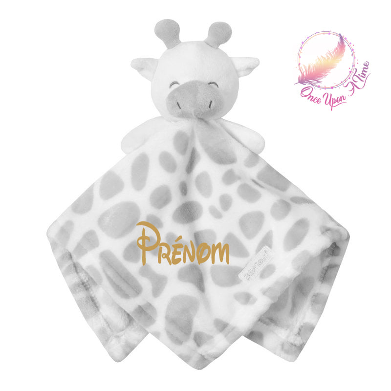 🍼 Couverture ET/OU doudou - Girafe - Personnalisée 👶