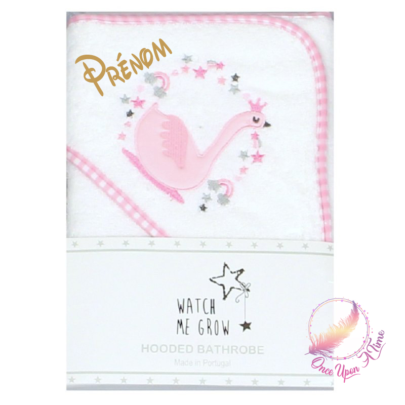 🍼 Cape de bain - Cygne - Personnalisée 🛁