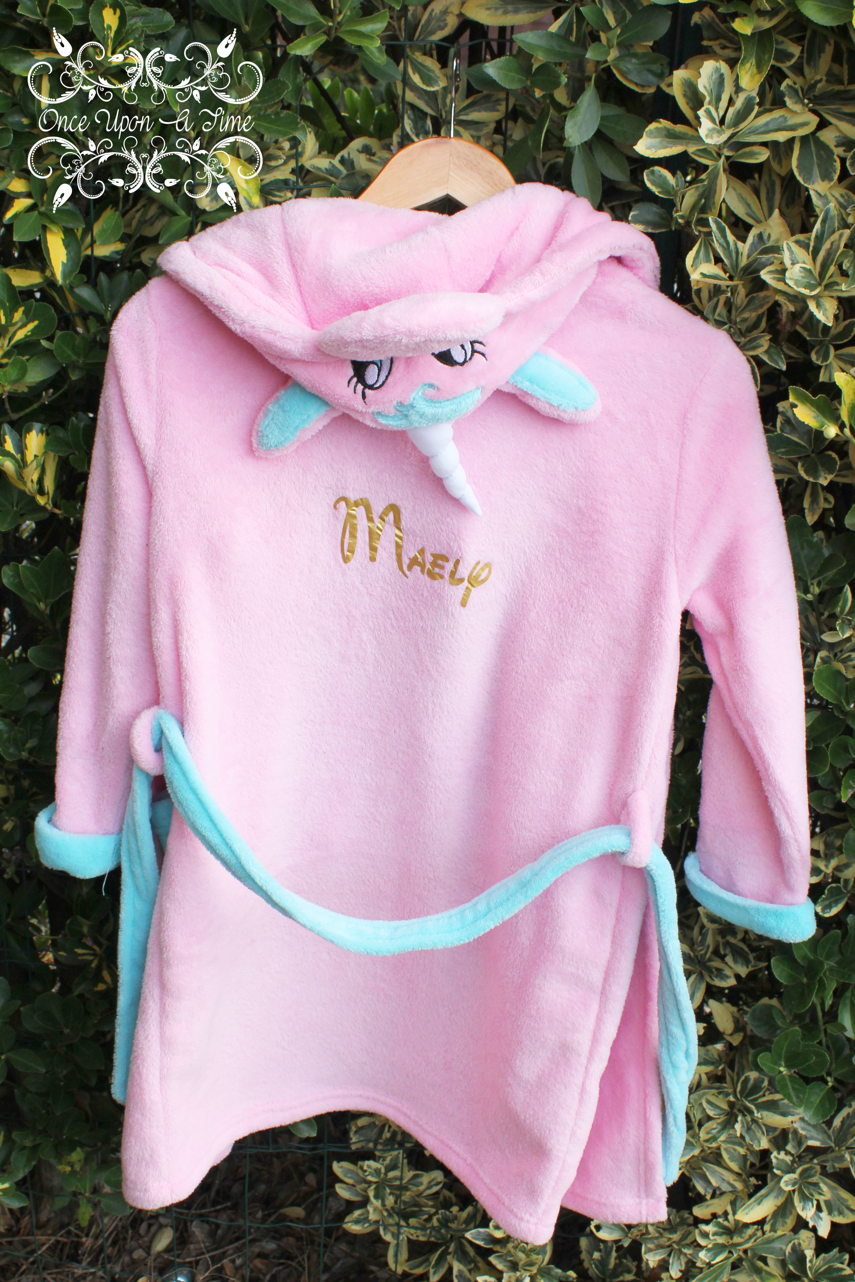 🍼 Peignoir - Licorne - 6-7 ans - Personnalisé 👶