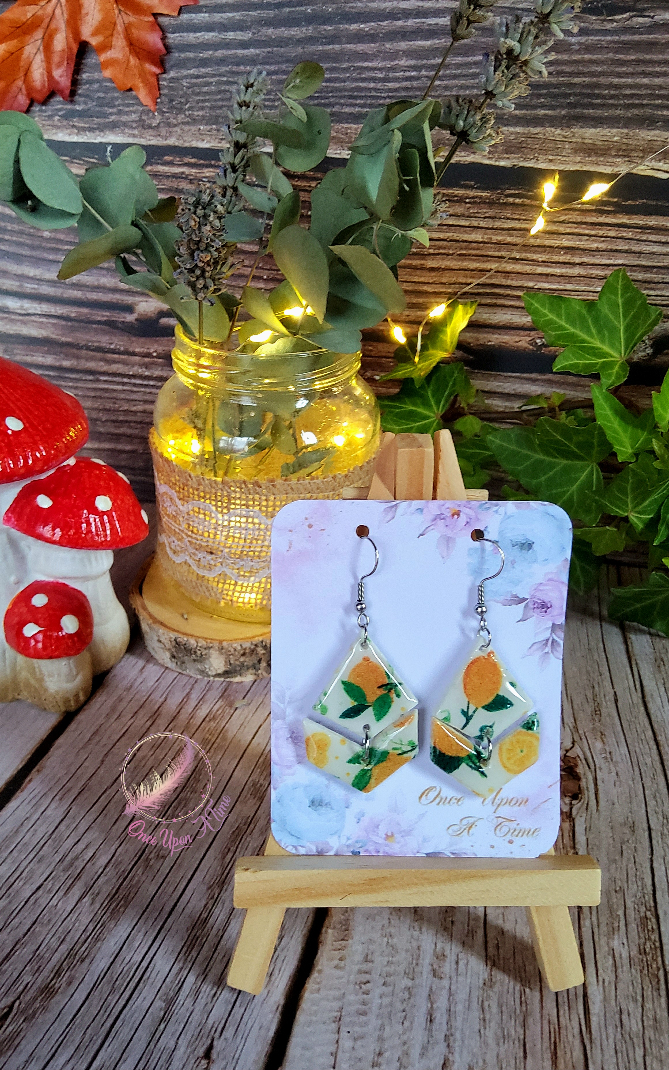 🍋‍🟩 Boucles d'oreilles - Duo de citrons 🍋