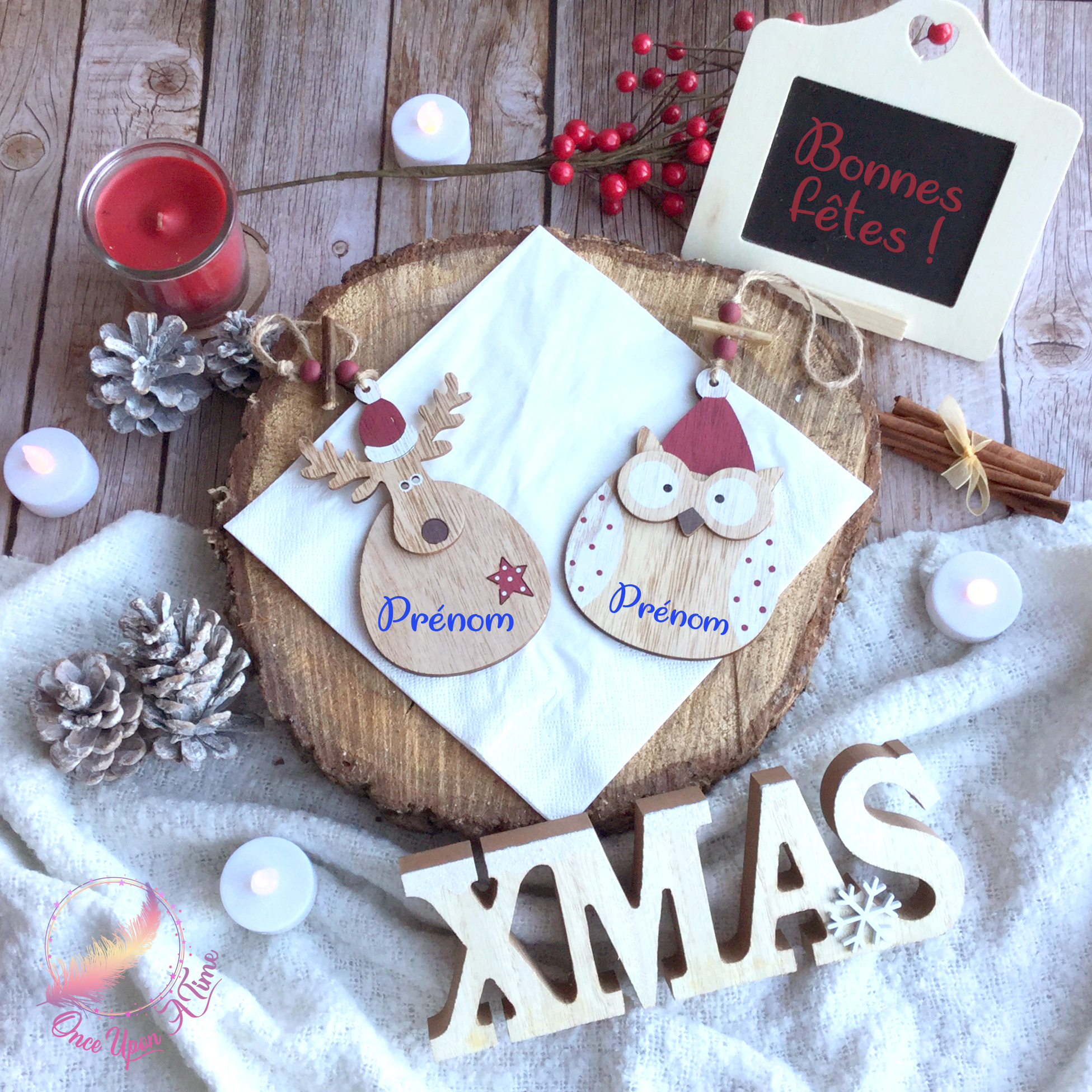 🎄🎅 Petite suspension renne ou chouette de Noël en bois 🤶🎄