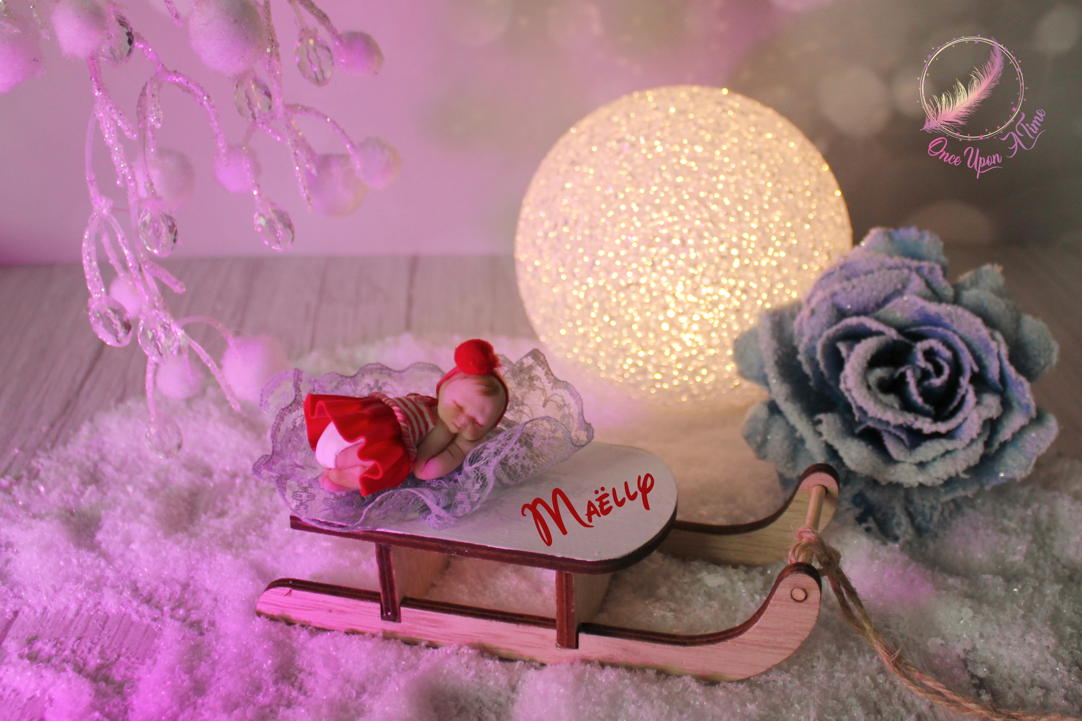 🎄🎅 Décoration bébé sur traineau - A poser ou suspendre 🤶🎄