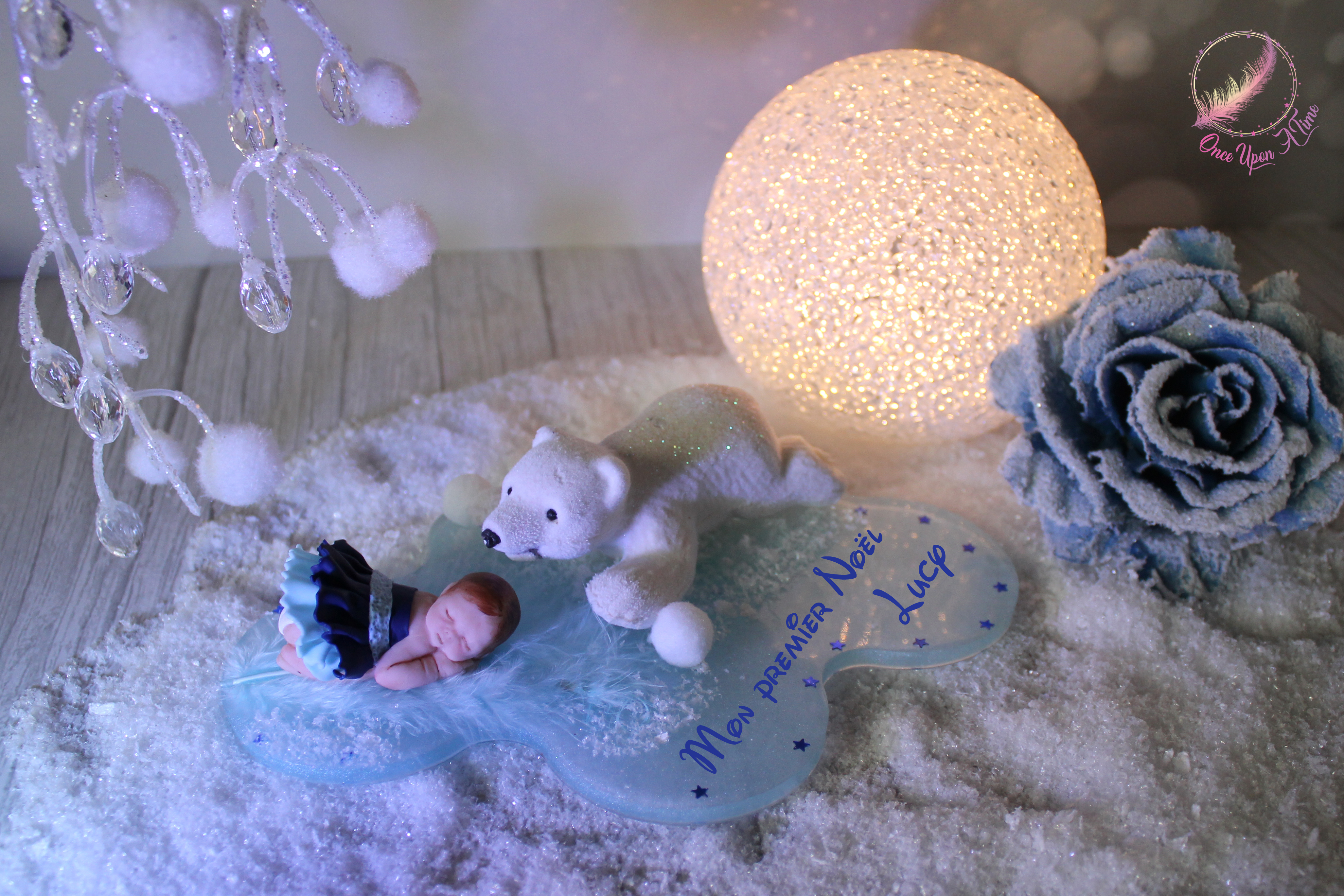 🎄🎅 Décoration à poser - Bébé et ours blanc 🤶🎄