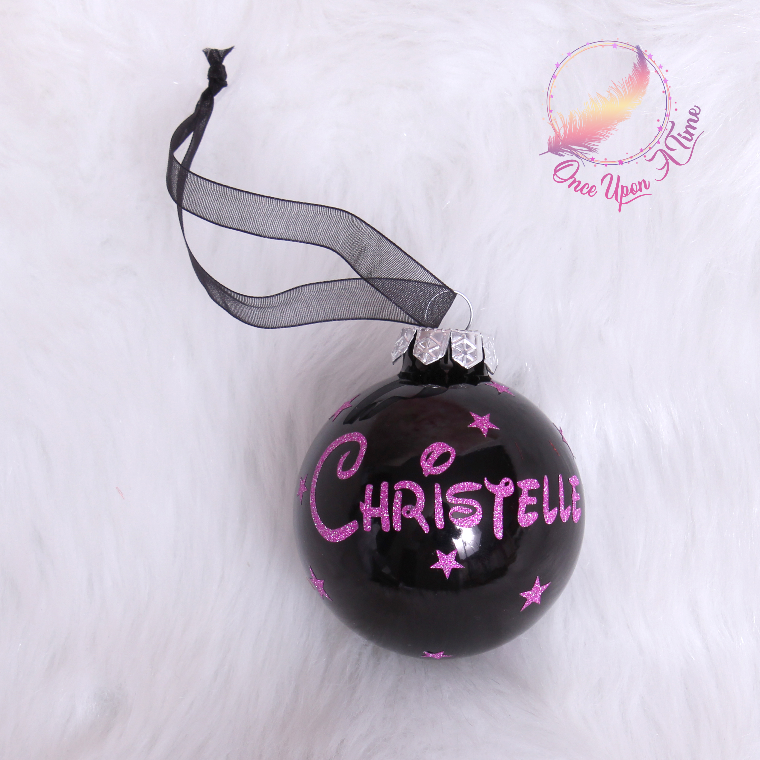 🎄🎅 Boule de Noël - Noir - Matte ou brillante - Prénom et/ou Mon premier Noël + Prénom 🤶🎄