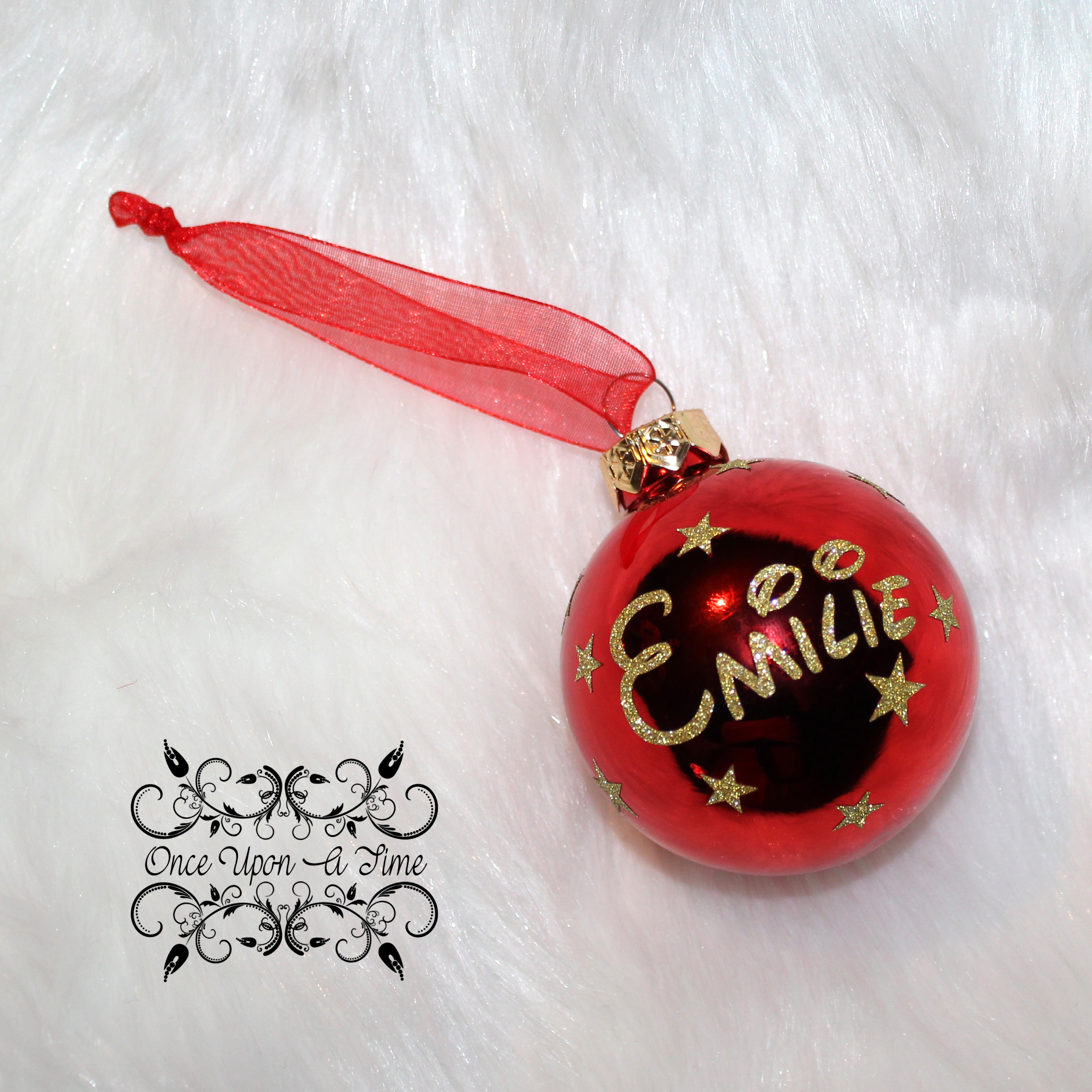 🎄🎅 Boule de Noël - Rouge - Matte ou brillante - Prénom et/ou Mon premier Noël + Prénom 🤶🎄