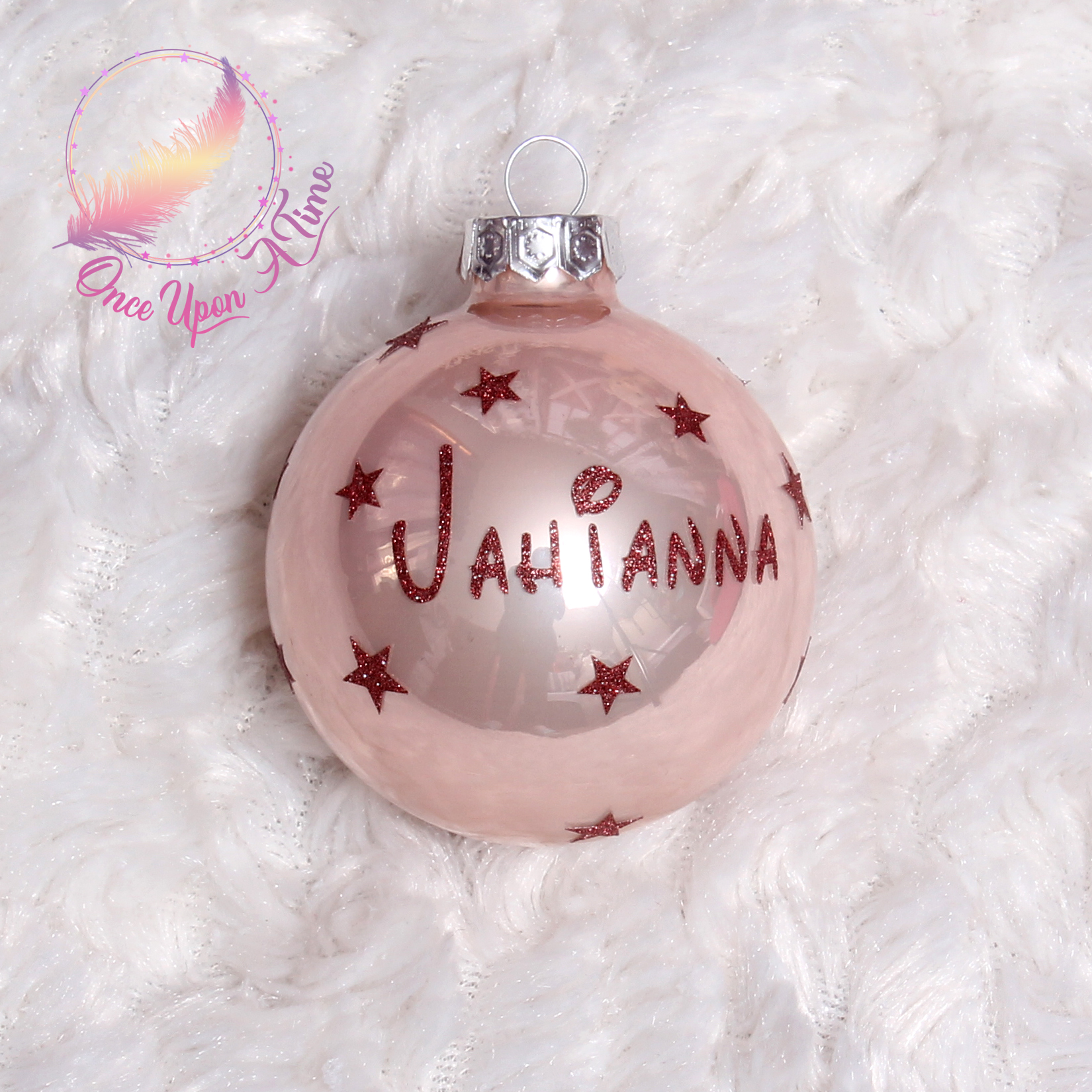 🎄🎅 Boule de Noël - Rose - Matte ou brillante - Prénom et/ou Mon premier Noël + Prénom 🤶🎄