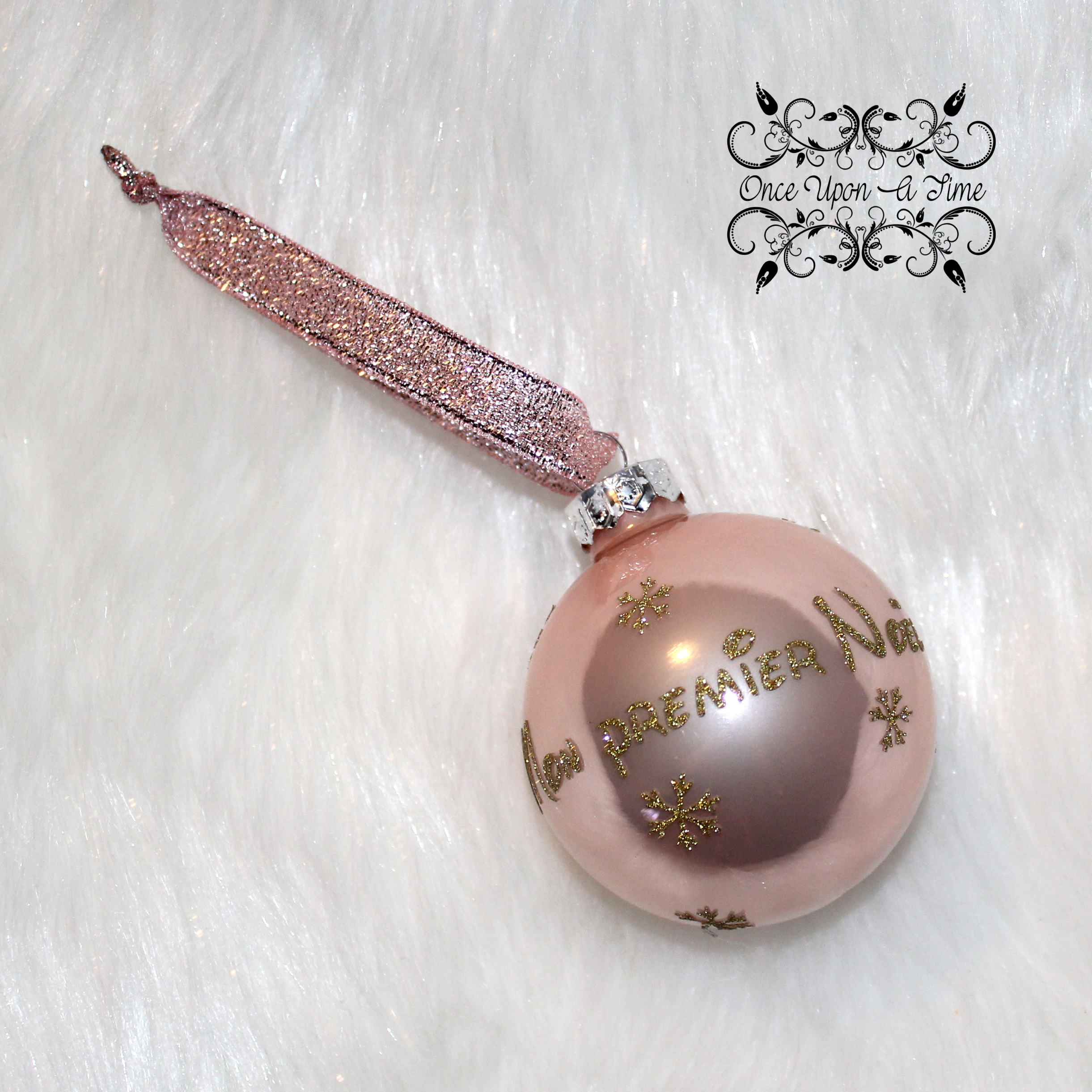 🎄🎅 Boule de Noël - Rose - Matte ou brillante - Prénom et/ou Mon premier Noël + Prénom 🤶🎄