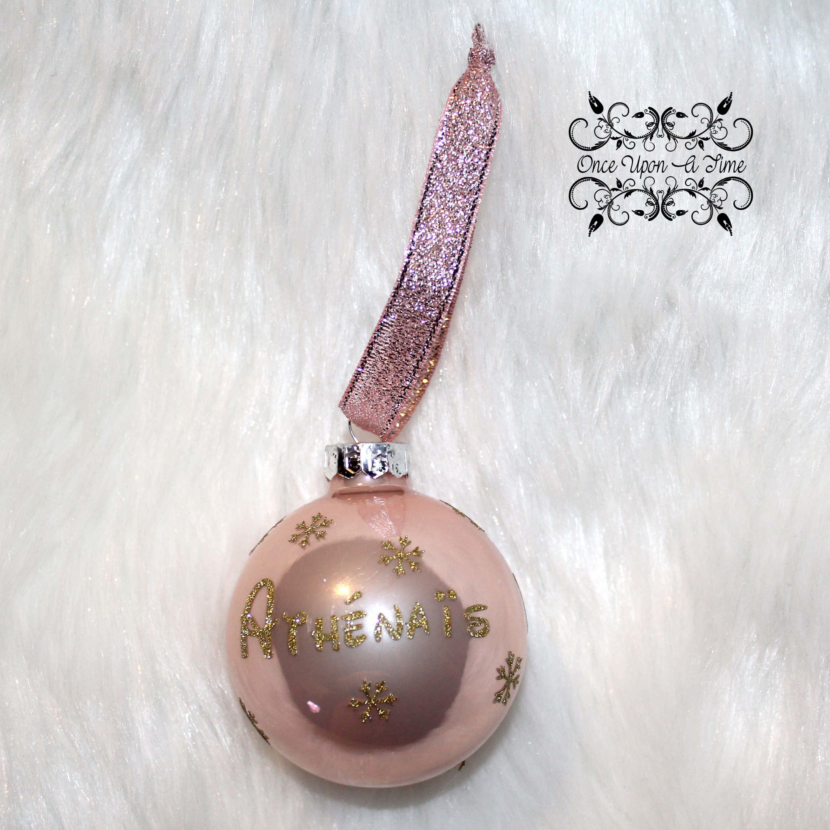 🎄🎅 Boule de Noël - Rose - Matte ou brillante - Prénom et/ou Mon premier Noël + Prénom 🤶🎄