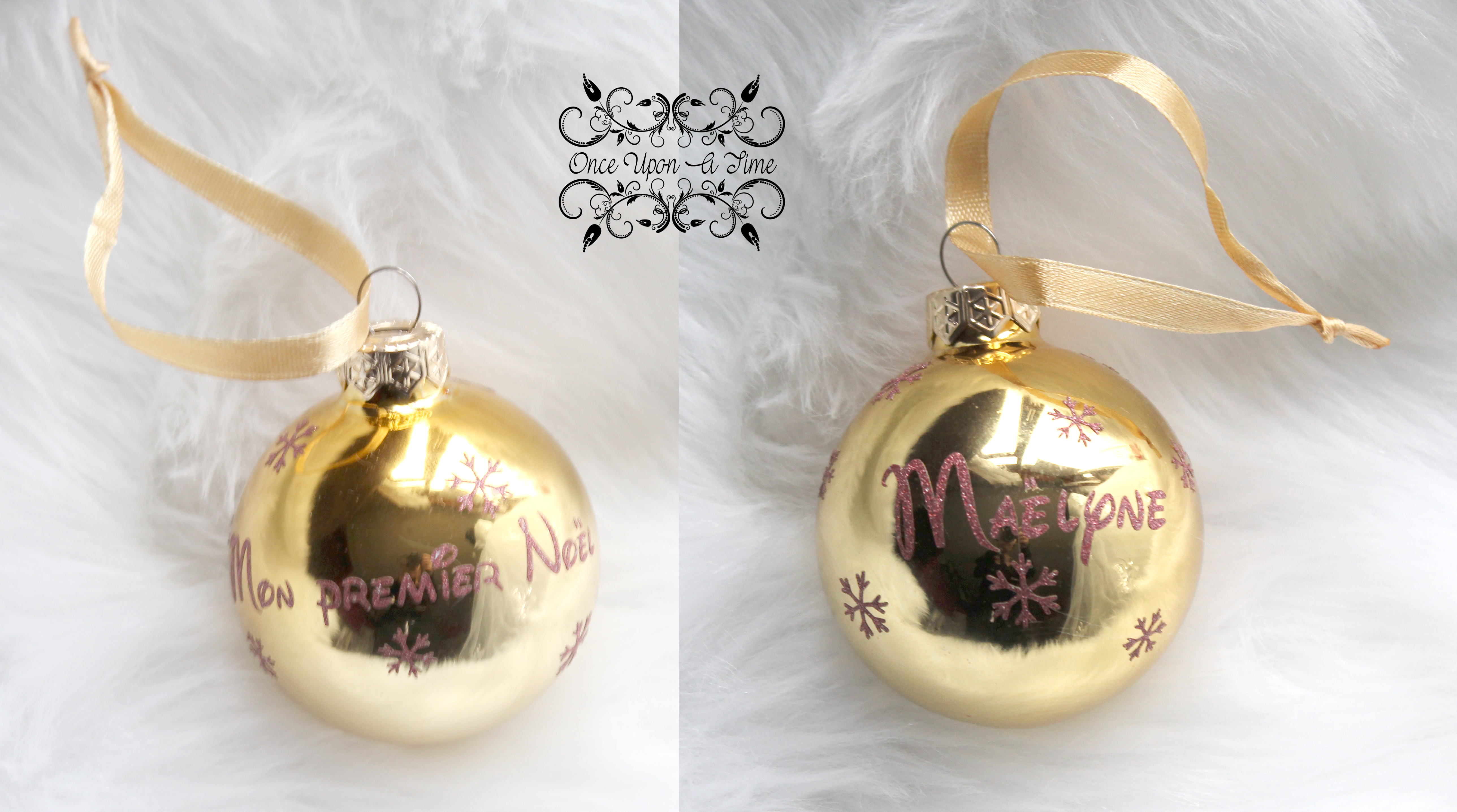 🎄🎅 Boule de Noël - Doré - Matte ou brillante - Prénom et/ou Mon premier Noël + Prénom 🤶🎄