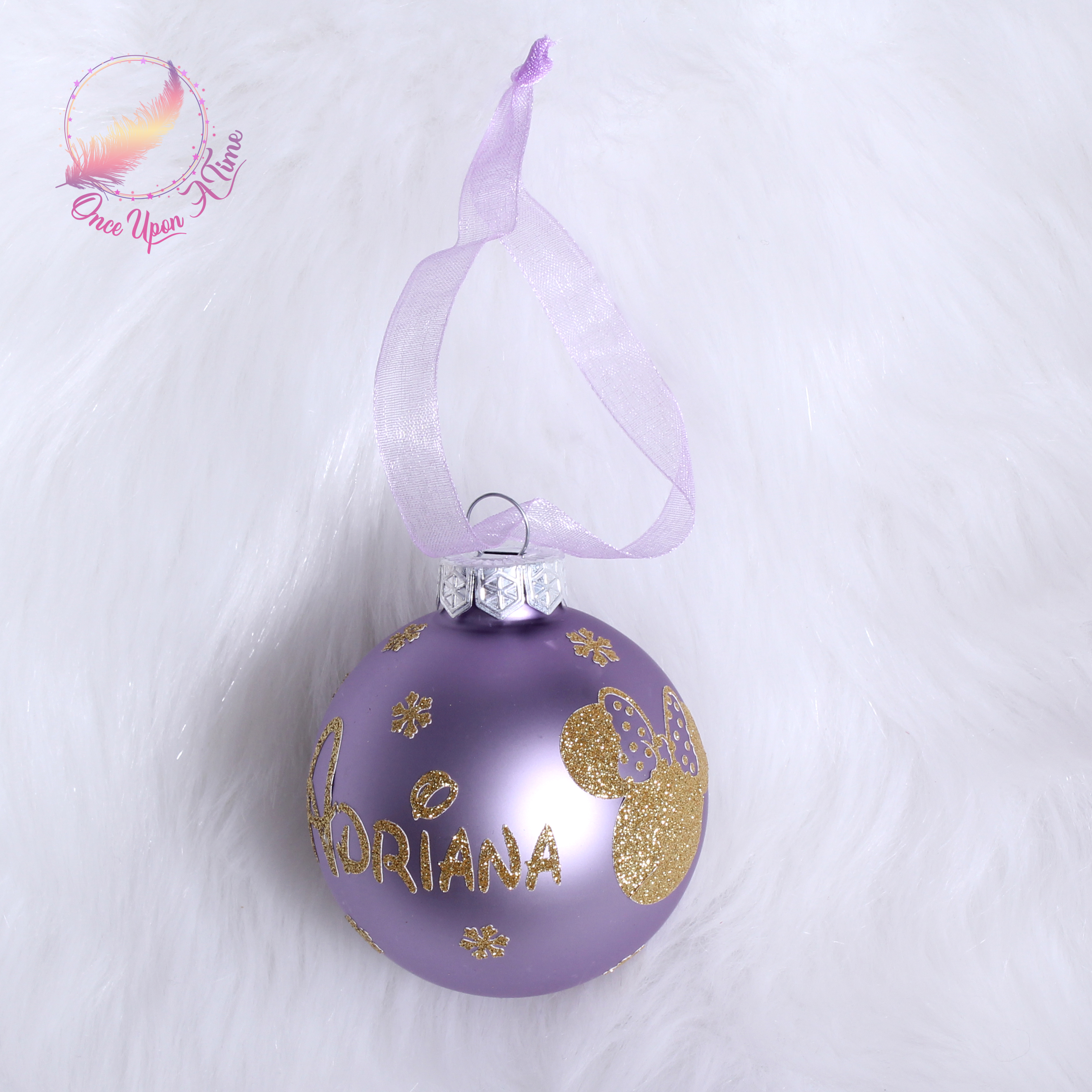 🎄🎅 Boule de Noël - Mauve - Matte ou brillante - Prénom et/ou Mon premier Noël + Prénom 🤶🎄