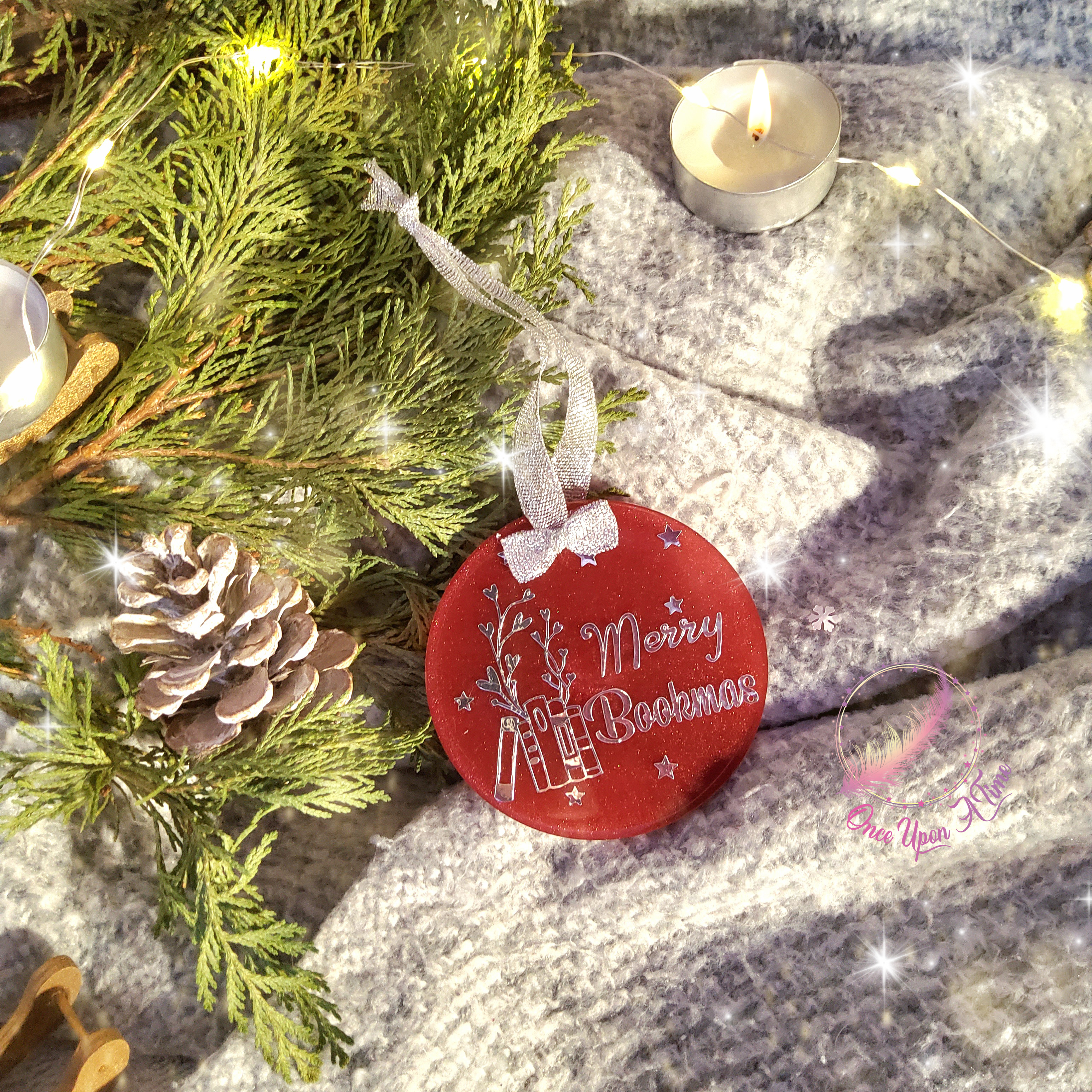 🎄🎅 Boule de Noël - Pour les amoureux des livres - Blanc, bleu nuit, vert, rouge - Différents modèles 🤶🎄