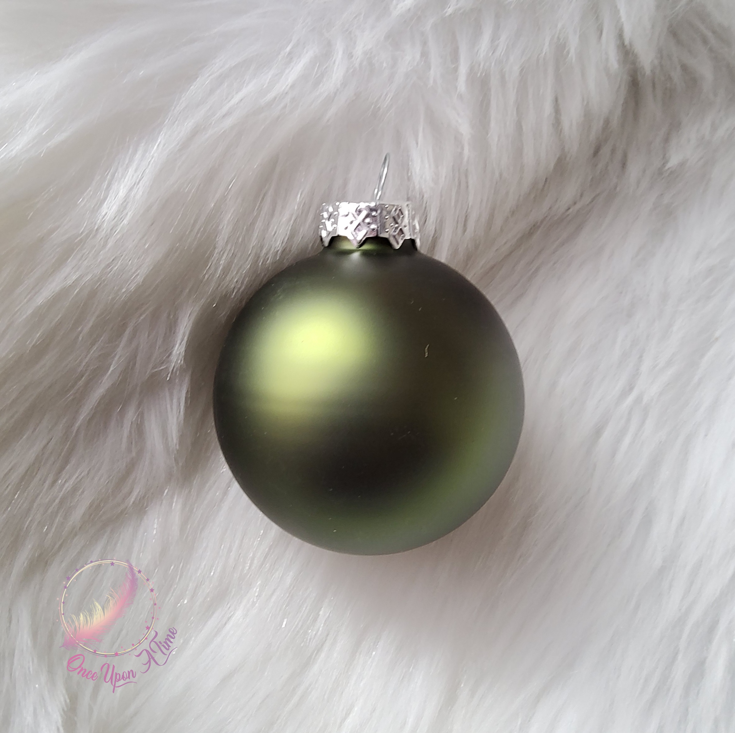 🎄🎅 Boule de Noël - Kaki foncé - Matte ou brillante - Prénom et/ou Mon premier Noël + Prénom 🤶🎄