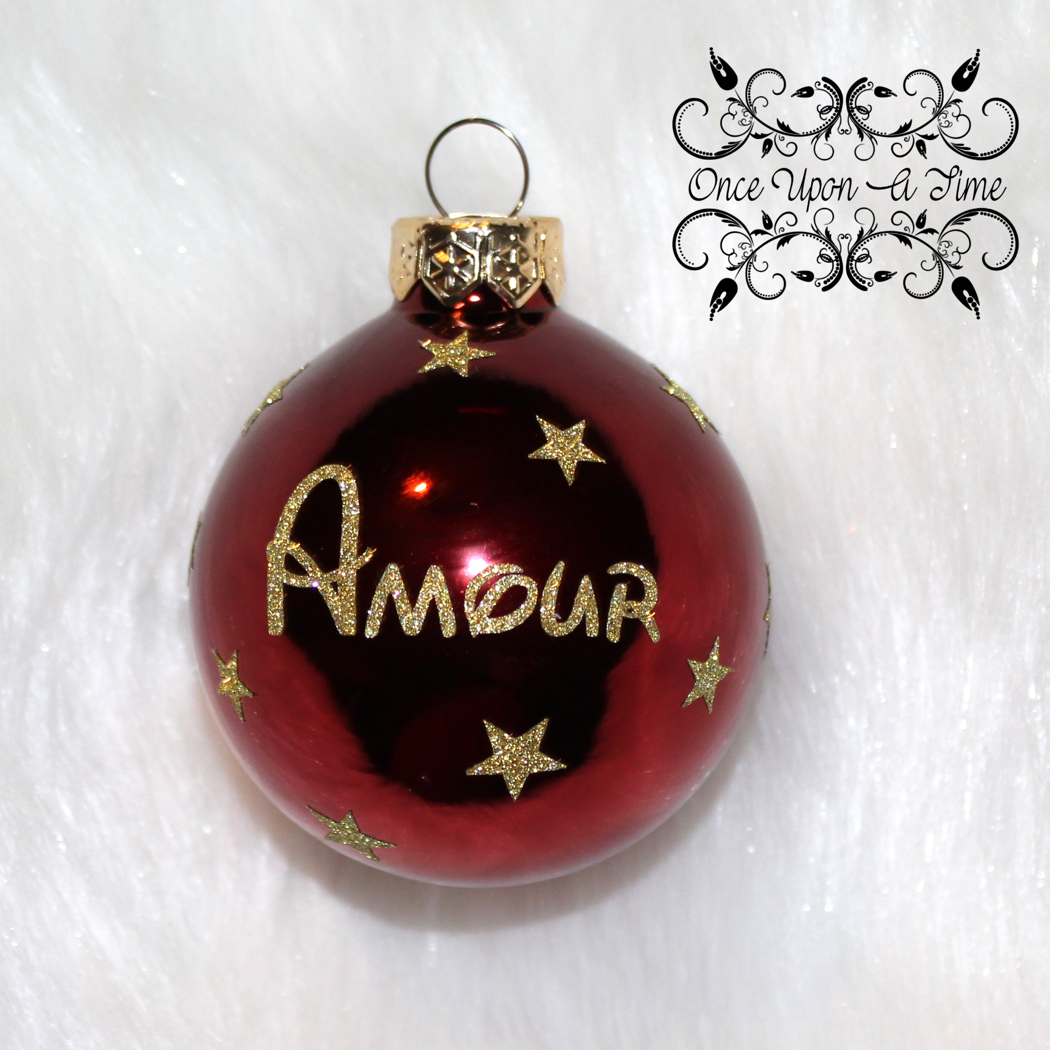 🎄🎅 Boule de Noël - Etoiles - Avec un mot 🤶🎄
