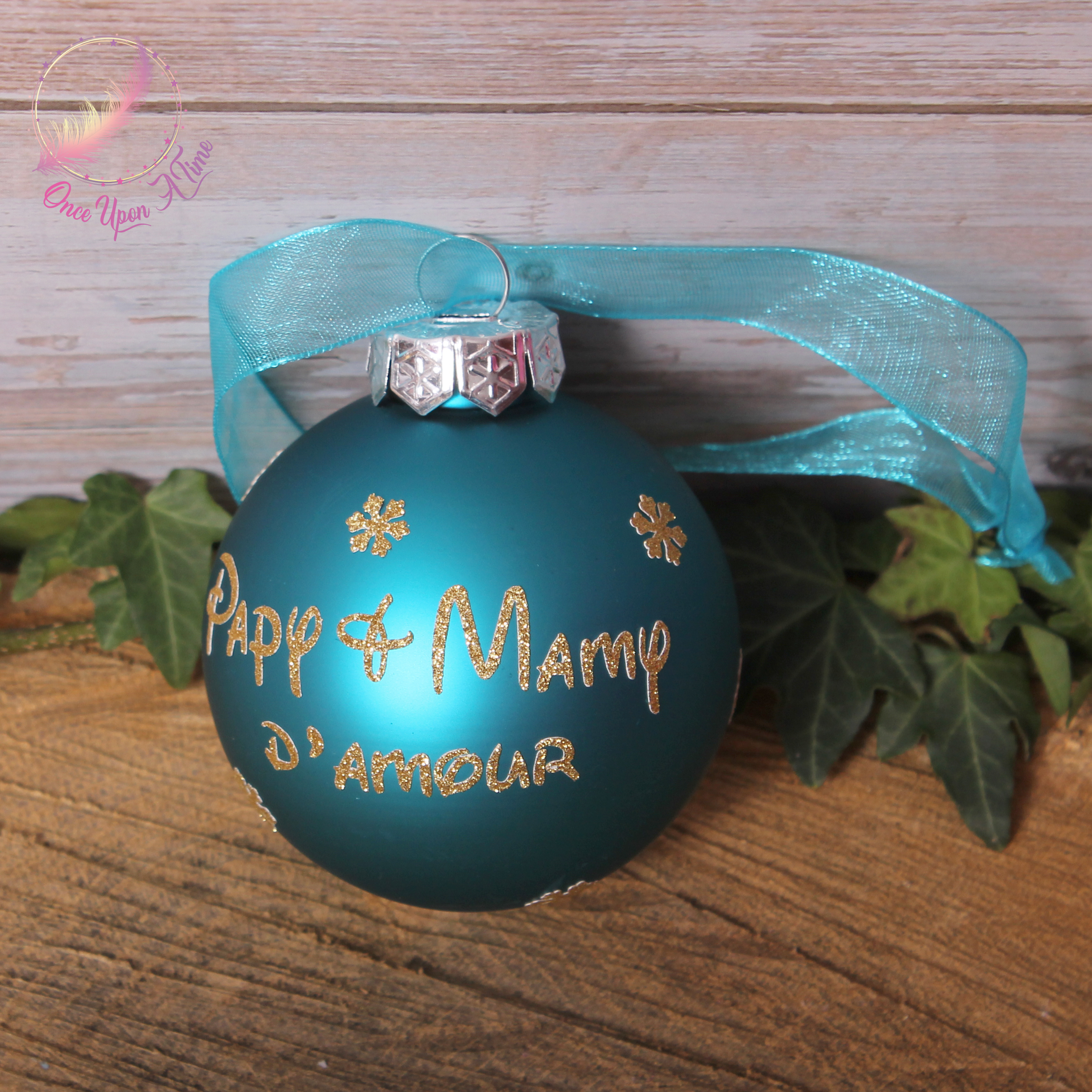 🎄🎅 Boule de Noël - Etoiles - Avec un message🤶🎄