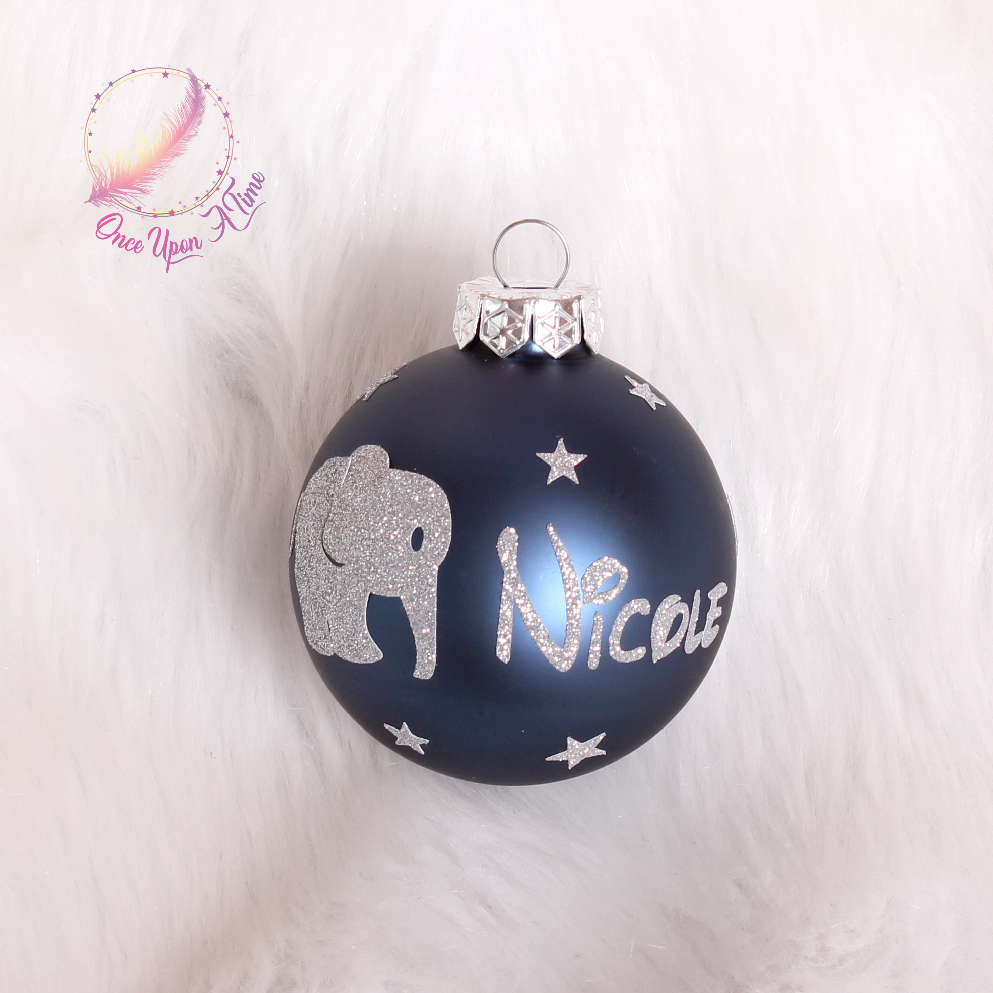 🎄🎅 Boule de Noël - Etoiles - Avec un dessin🤶🎄
