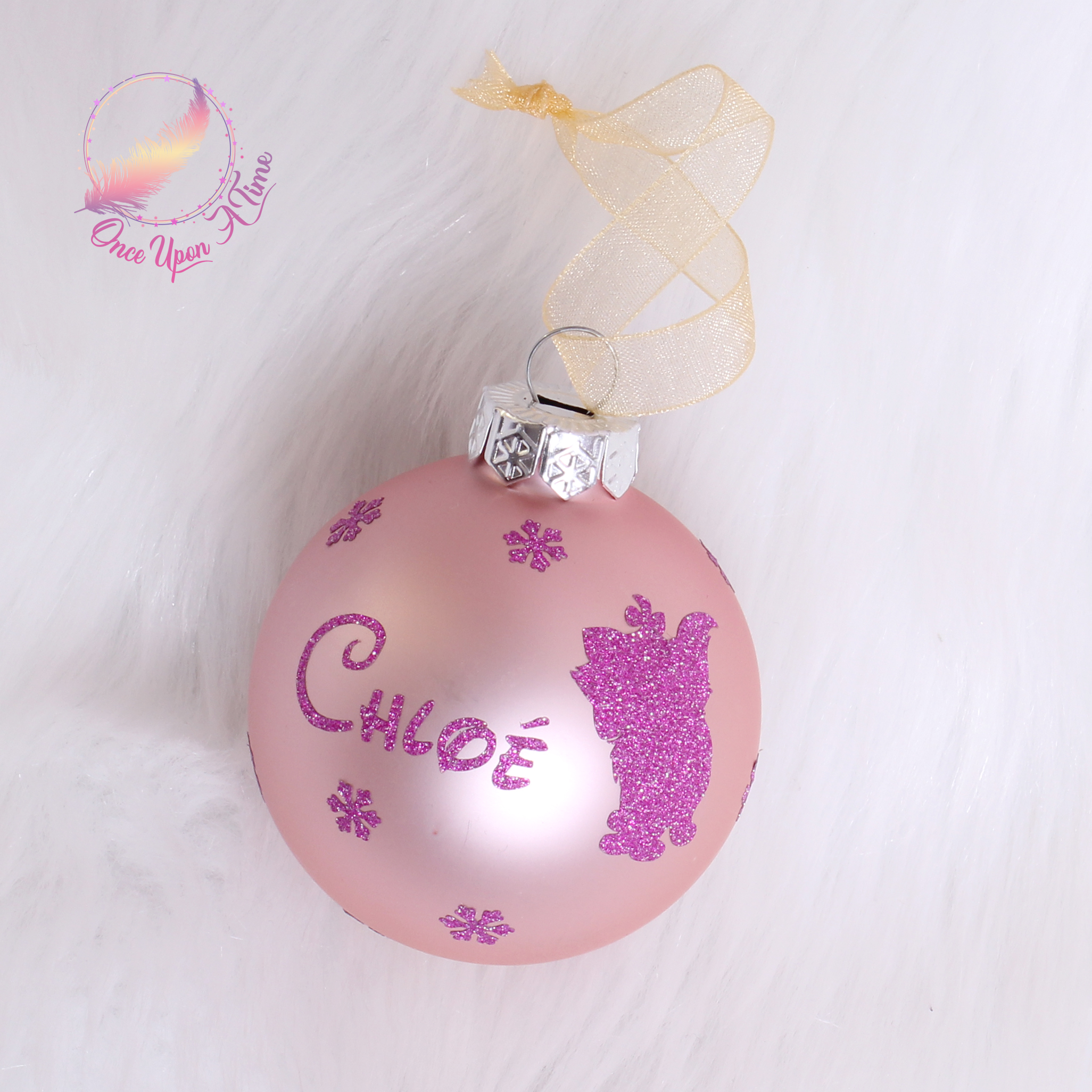 🎄🎅 Boule de Noël - Flocons - Avec un dessin - Disney 🤶🎄