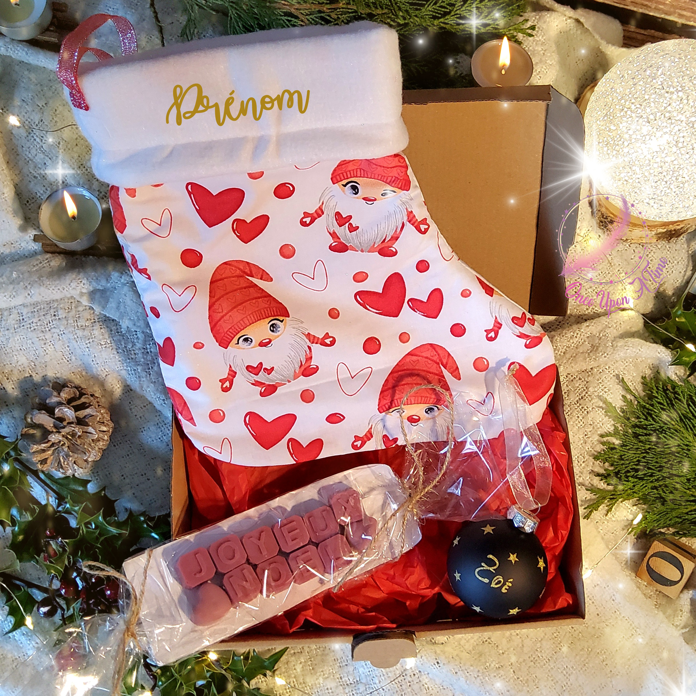 🎄🎅 Coffret - Chaussette de Noël, boule de Noël ronde, fondants parfumés "Joyeux Noël" 🤶🎄