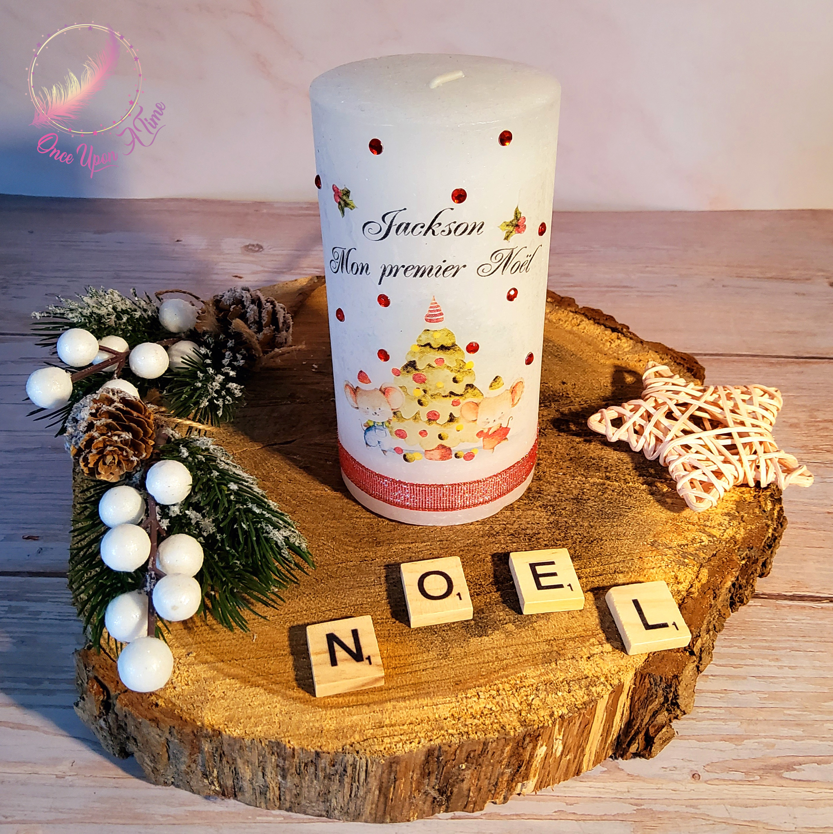 🎄⭐ Bougie - "Mon premier Noël" avec un prénom ⭐🎄