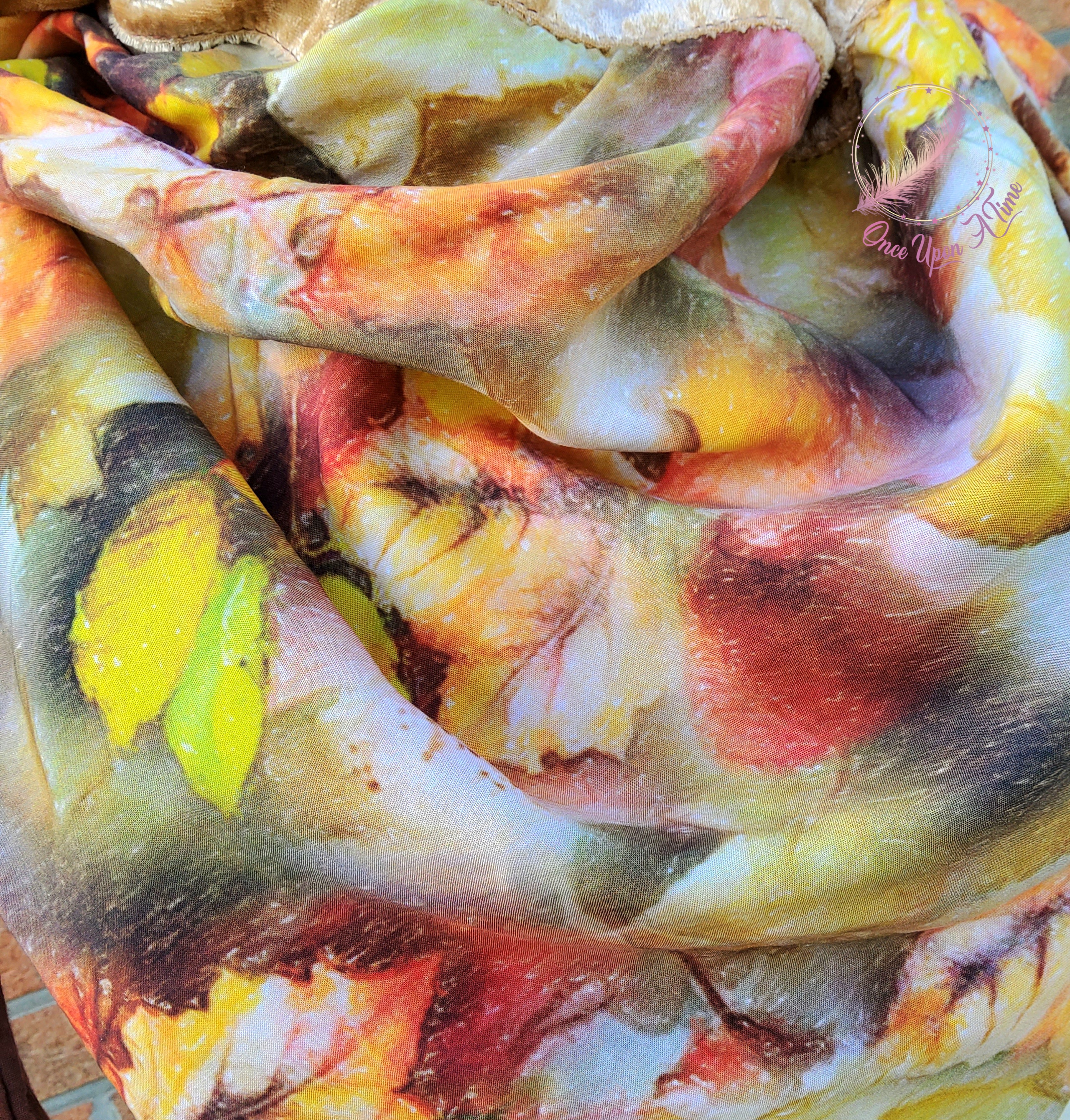 ❄️🍂 Foulard / Chèche femme et adolescent - Feuilles en folie - Modèle Constance 🍂❄️