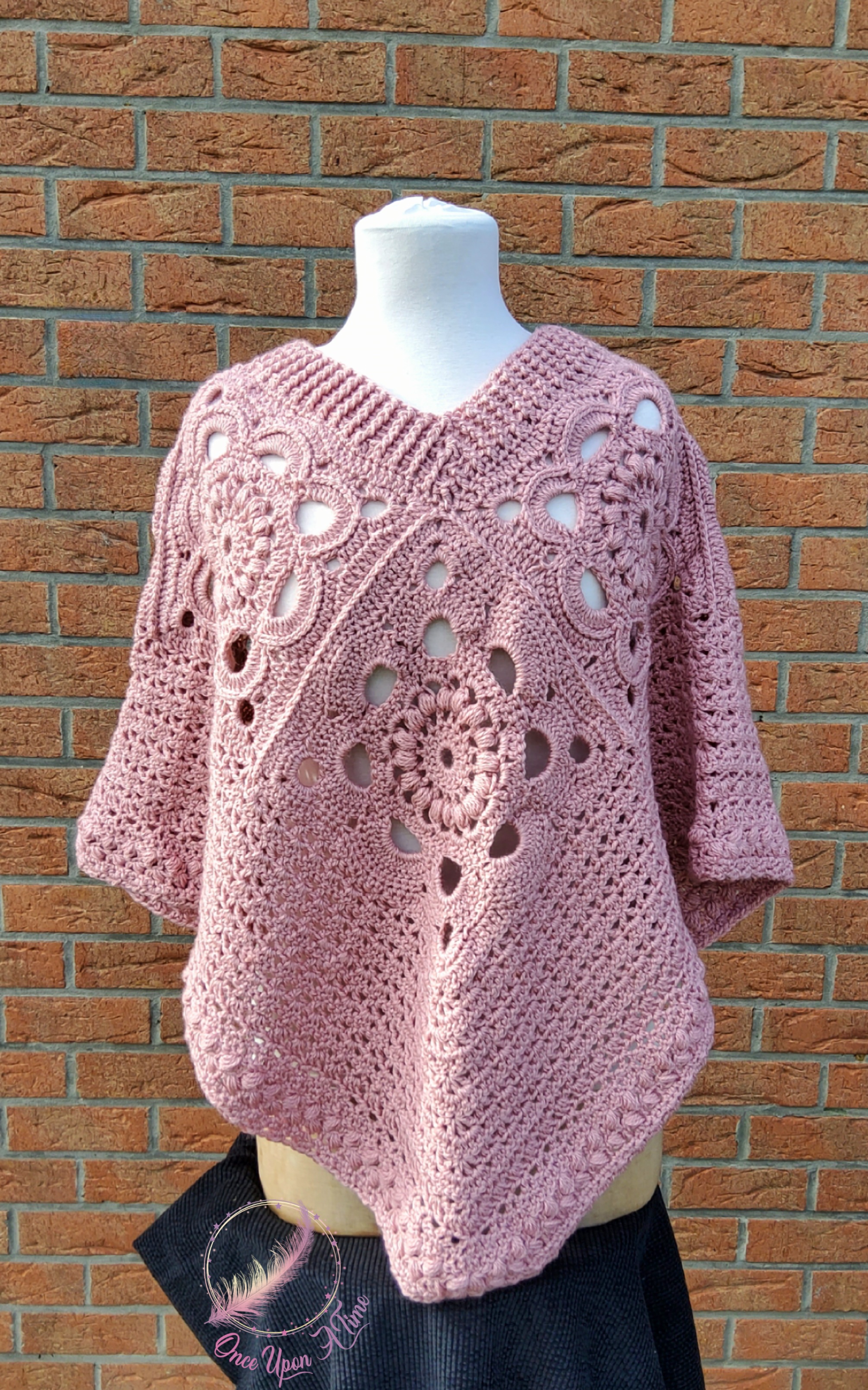 Poncho - Vieux rose