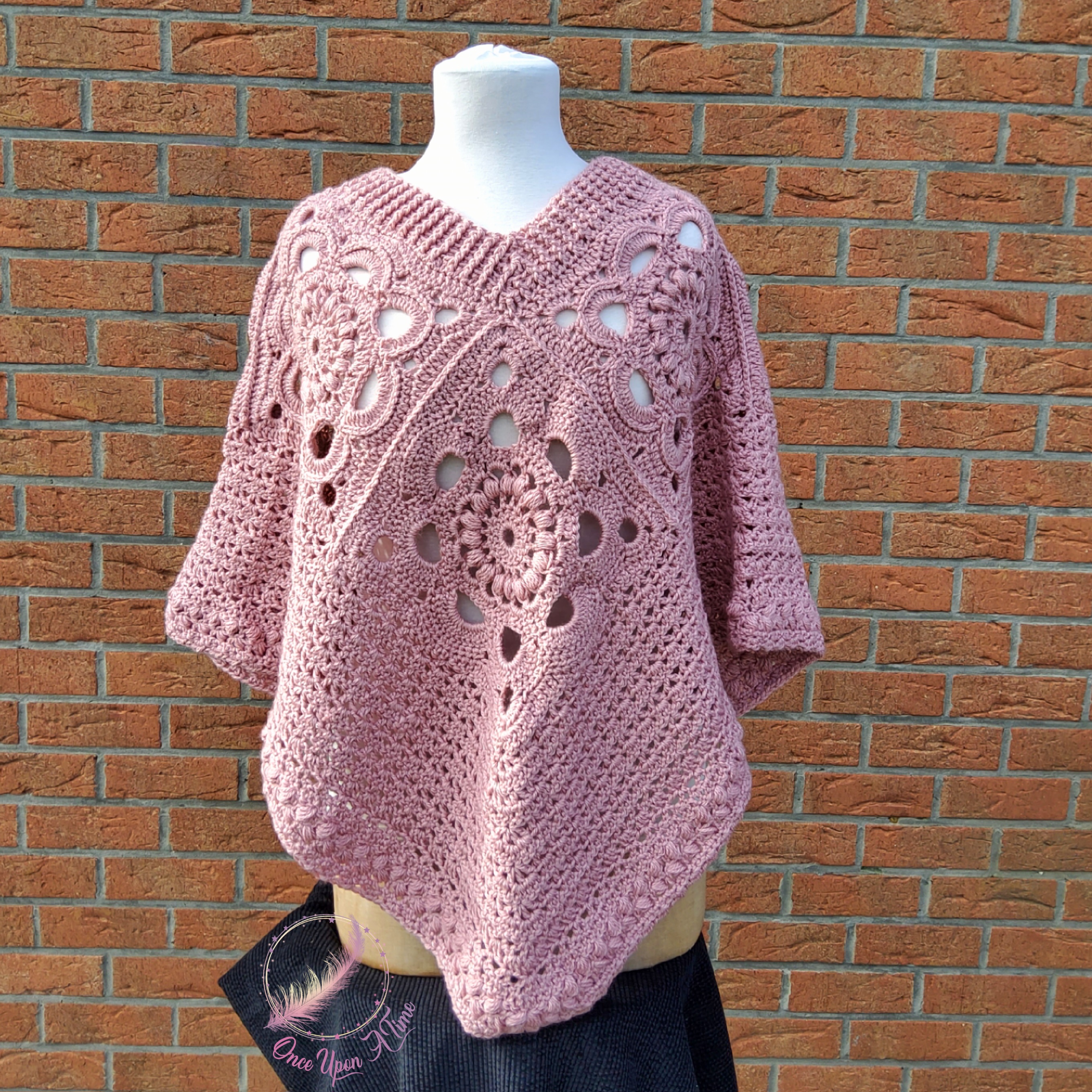 Poncho - Vieux rose