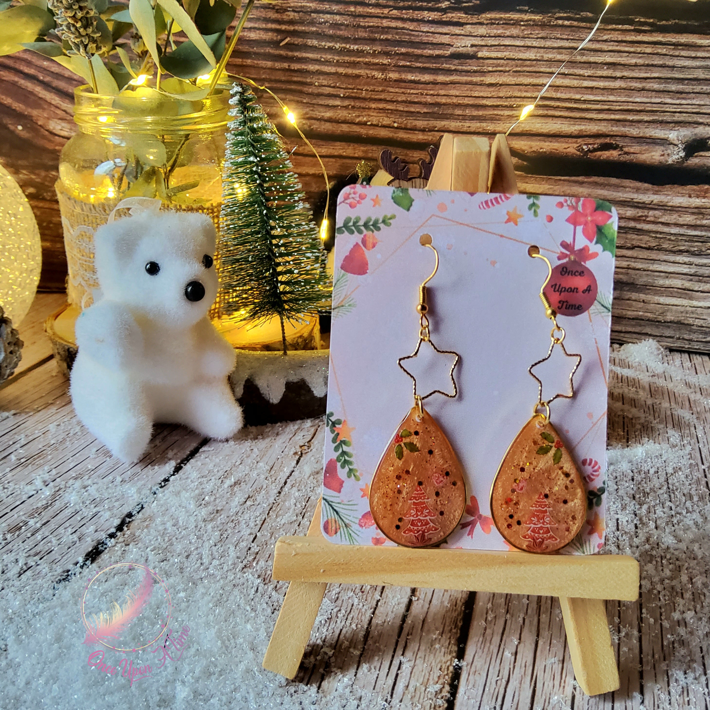 🎅🎄 Boucles d'oreilles - Sapin d'épices 🎄🎅