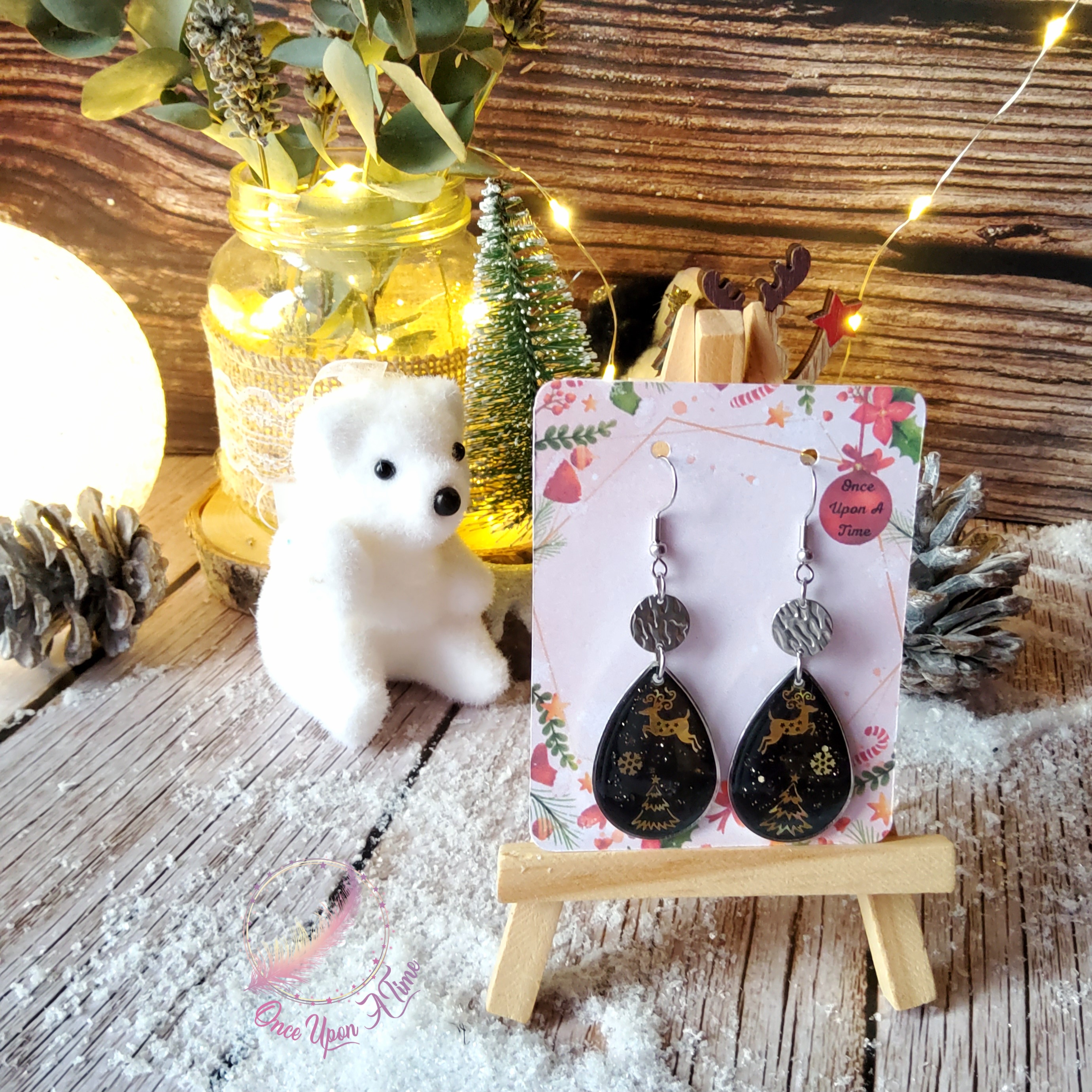 🎅🎄 Boucles d'oreilles - Sapin et renne 🎄🎅