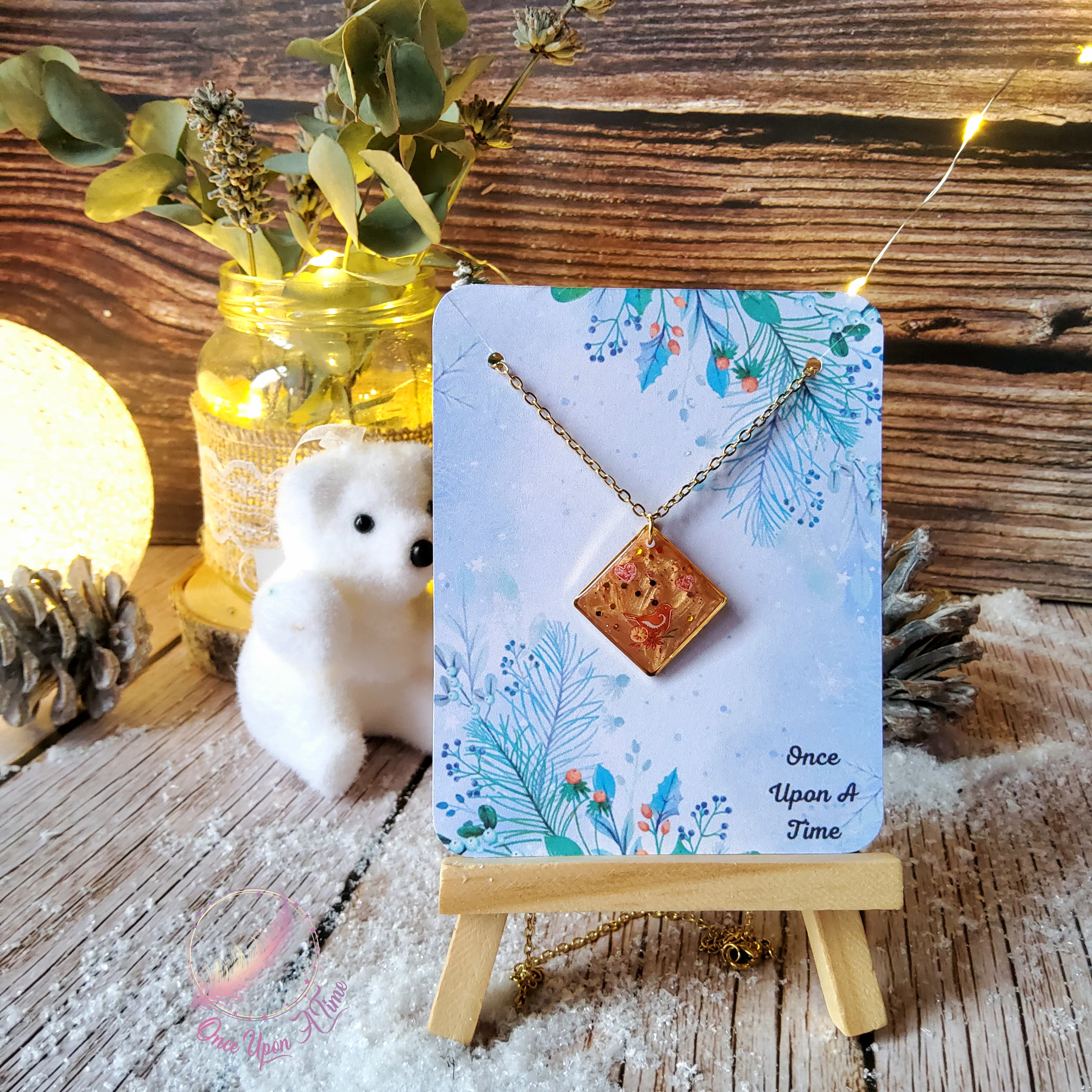 🎅🎄 Collier - Oiseau pain d'épices 🎄🎅