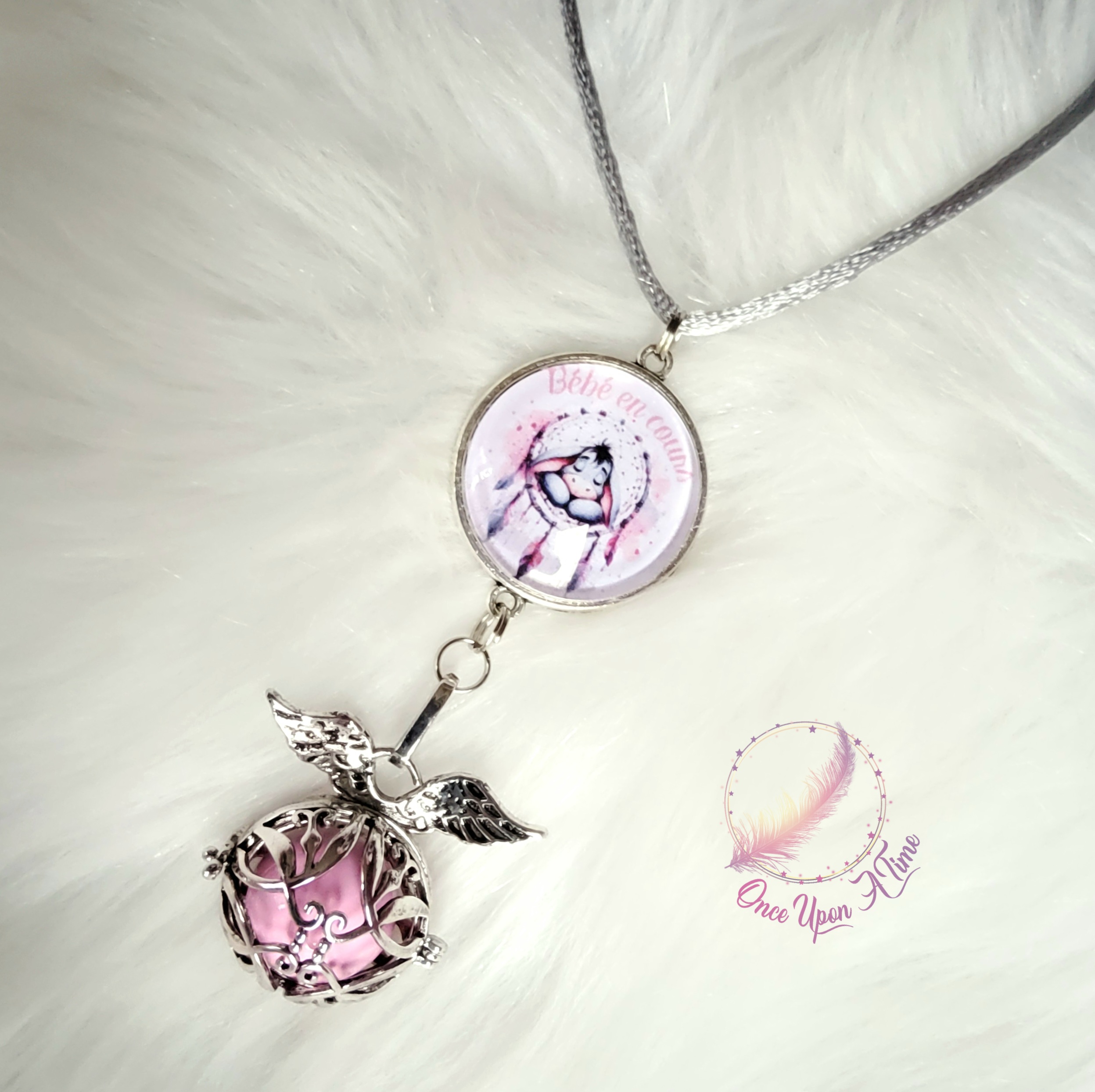 🤰Collier Bola de grossesse - Bourriquet - " Bébé en cours" - Collection Attrape-rêves ✨