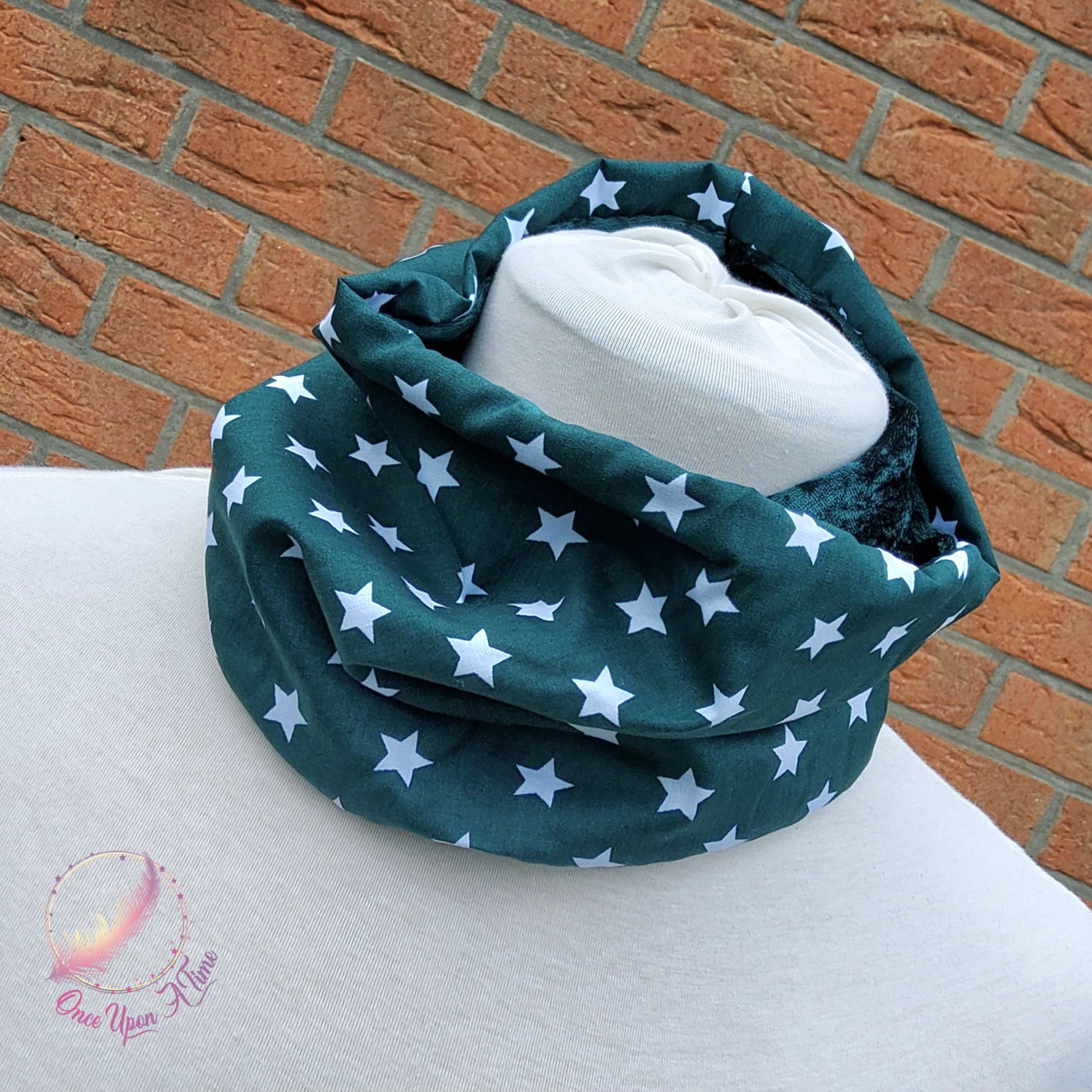 ❄️🍂 Tour de cou / Snood pour enfant ou adultes - Étoiles vertes 🍂❄️