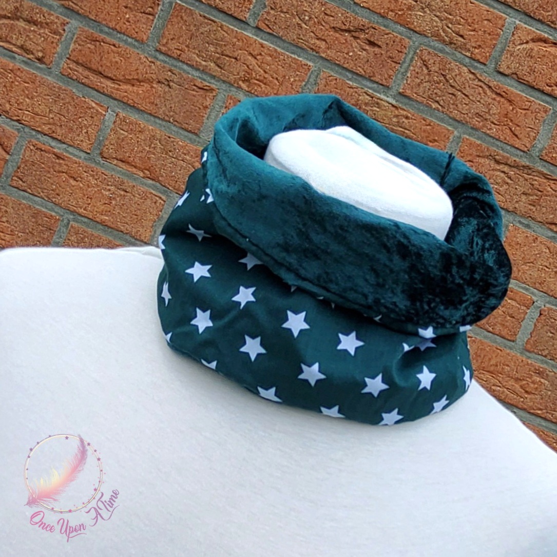 ❄️🍂 Tour de cou / Snood pour enfant ou adultes - Étoiles vertes 🍂❄️