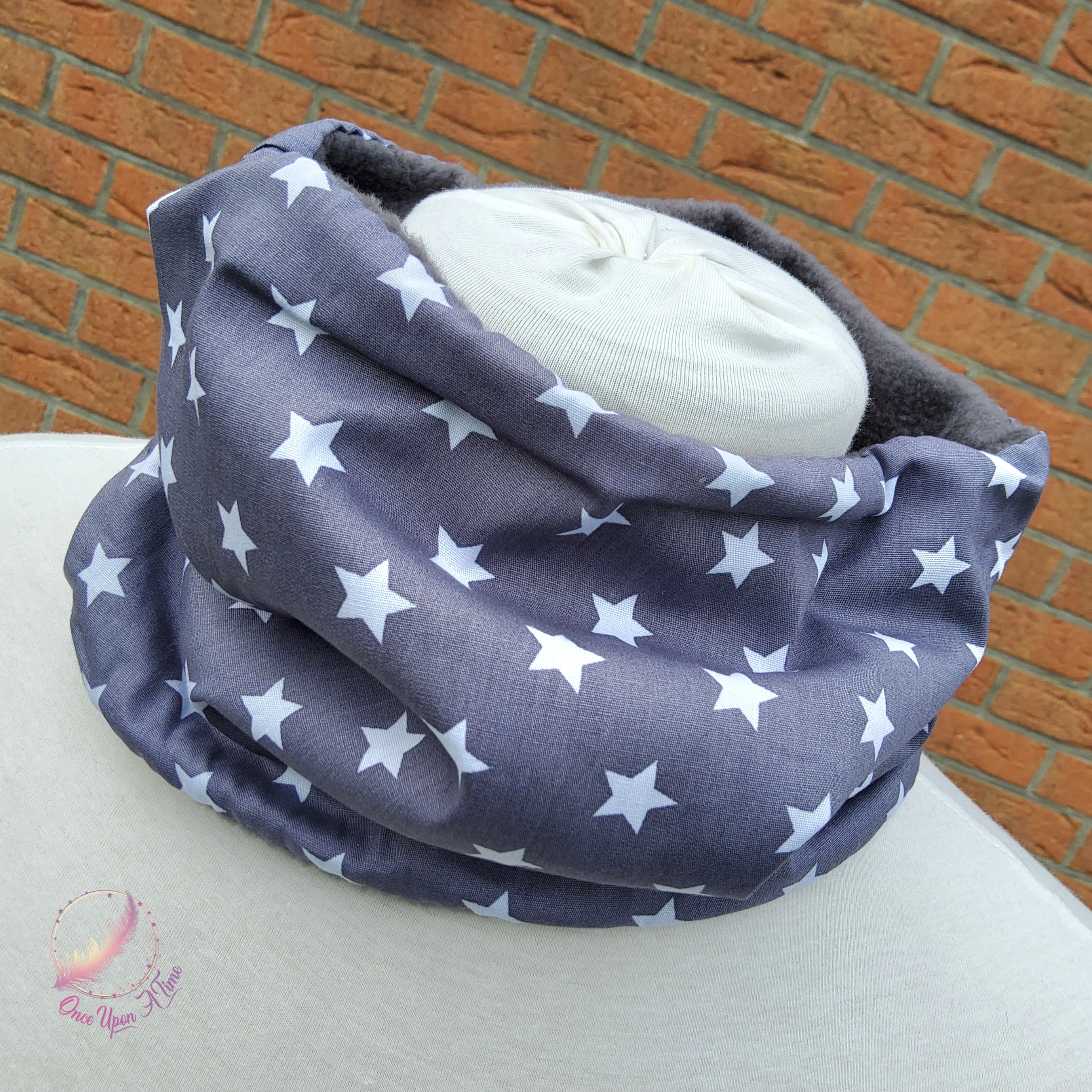 ❄️🍂 Tour de cou / Snood pour enfant ou adultes - Étoiles grises 🍂❄️