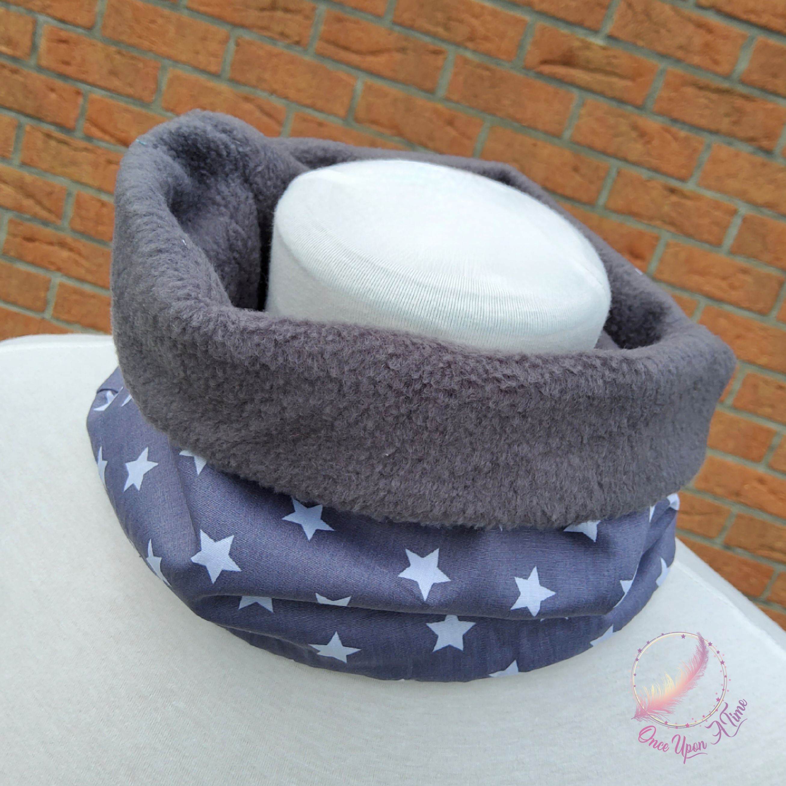 ❄️🍂 Tour de cou / Snood pour enfant ou adultes - Étoiles grises 🍂❄️