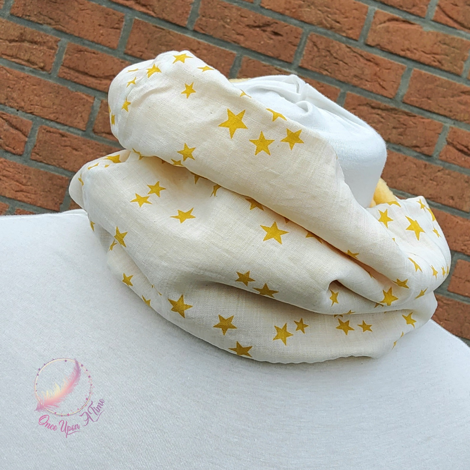❄️🍂 Tour de cou / Snood pour enfant ou adultes - Étoiles jaunes 🍂❄️