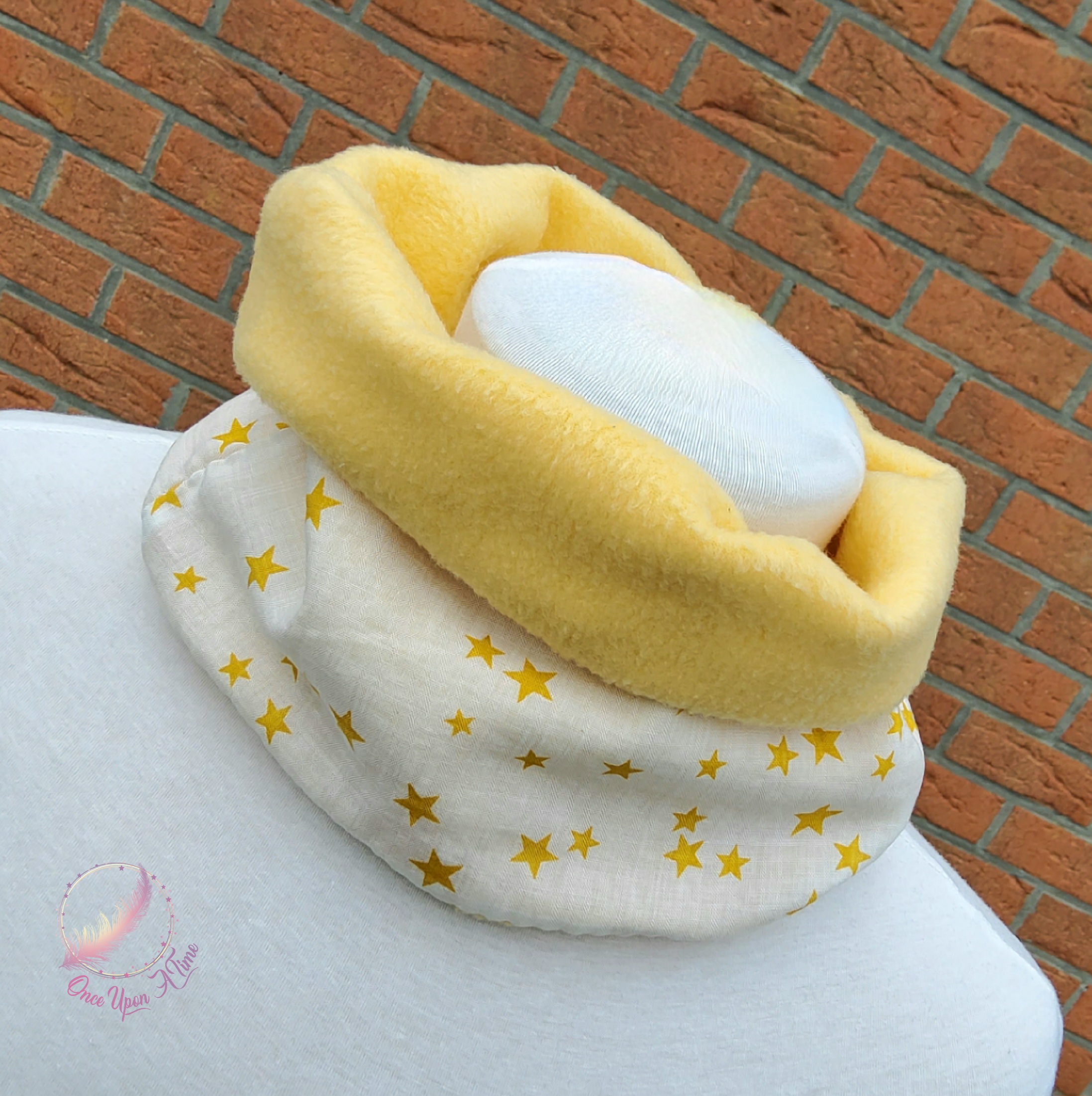❄️🍂 Tour de cou / Snood pour enfant ou adultes - Étoiles jaunes 🍂❄️
