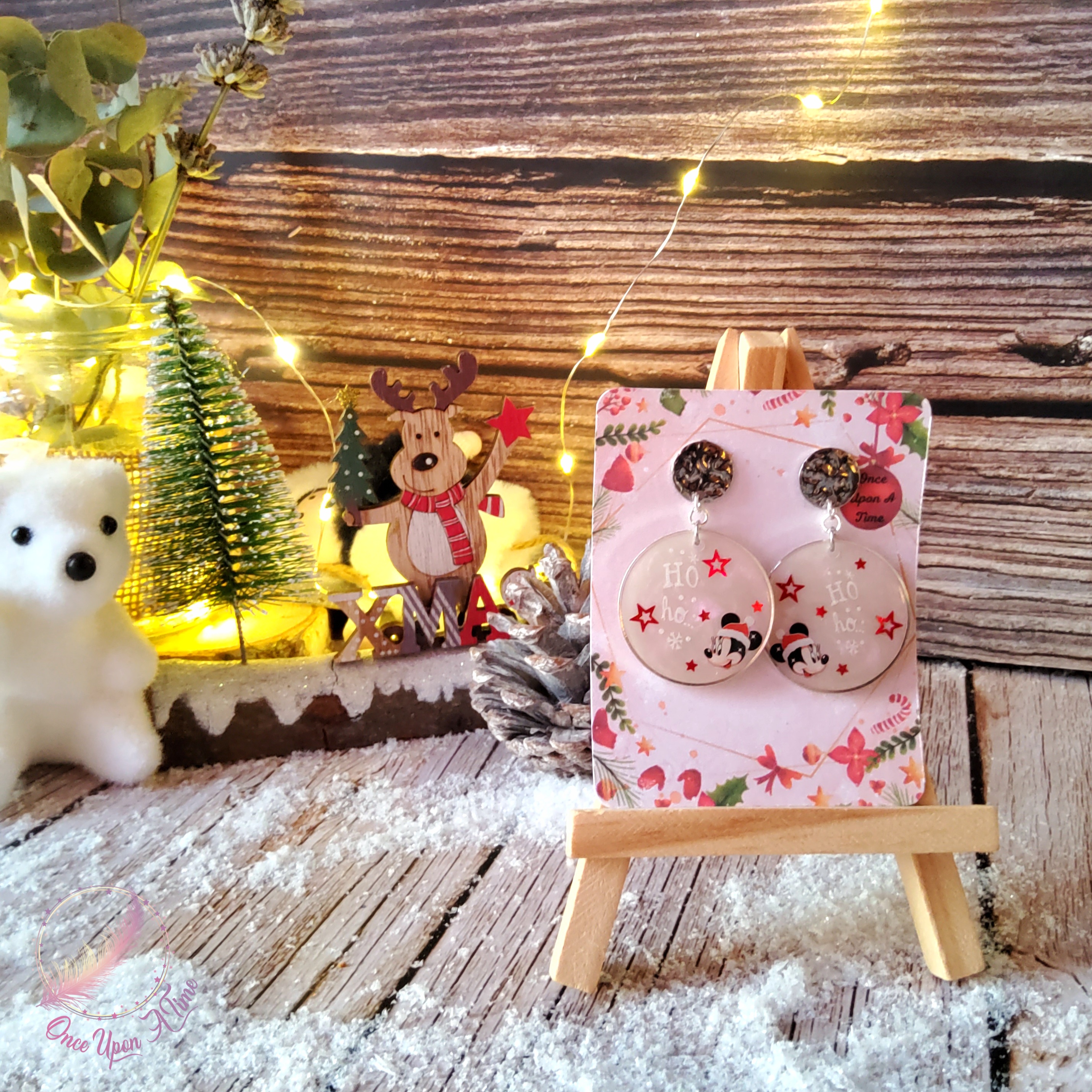 🎅🎄 Boucles d'oreilles - Minnie fête Noël🎄🎅