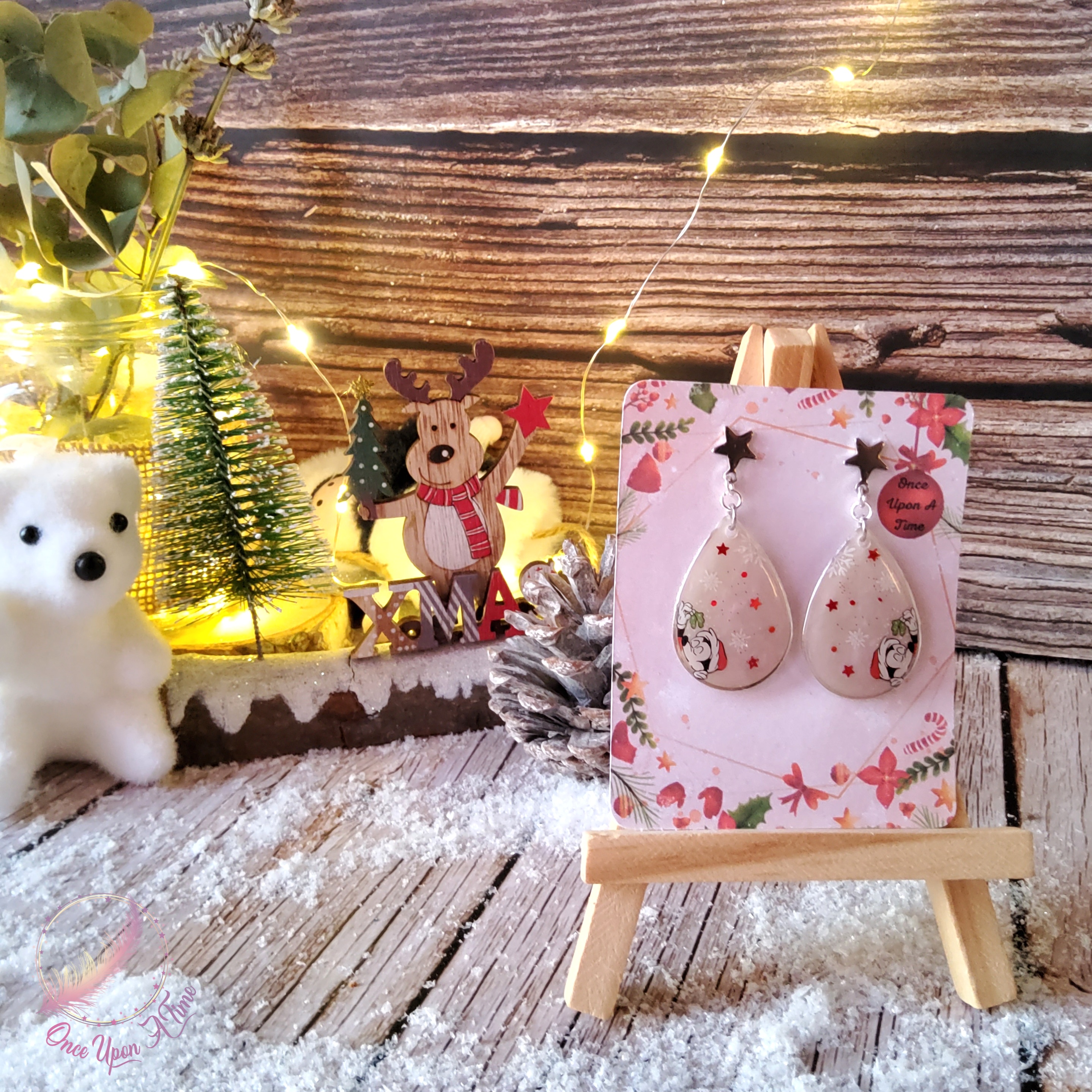 🎅🎄 Boucles d'oreilles - Mickey fête Noël🎄🎅