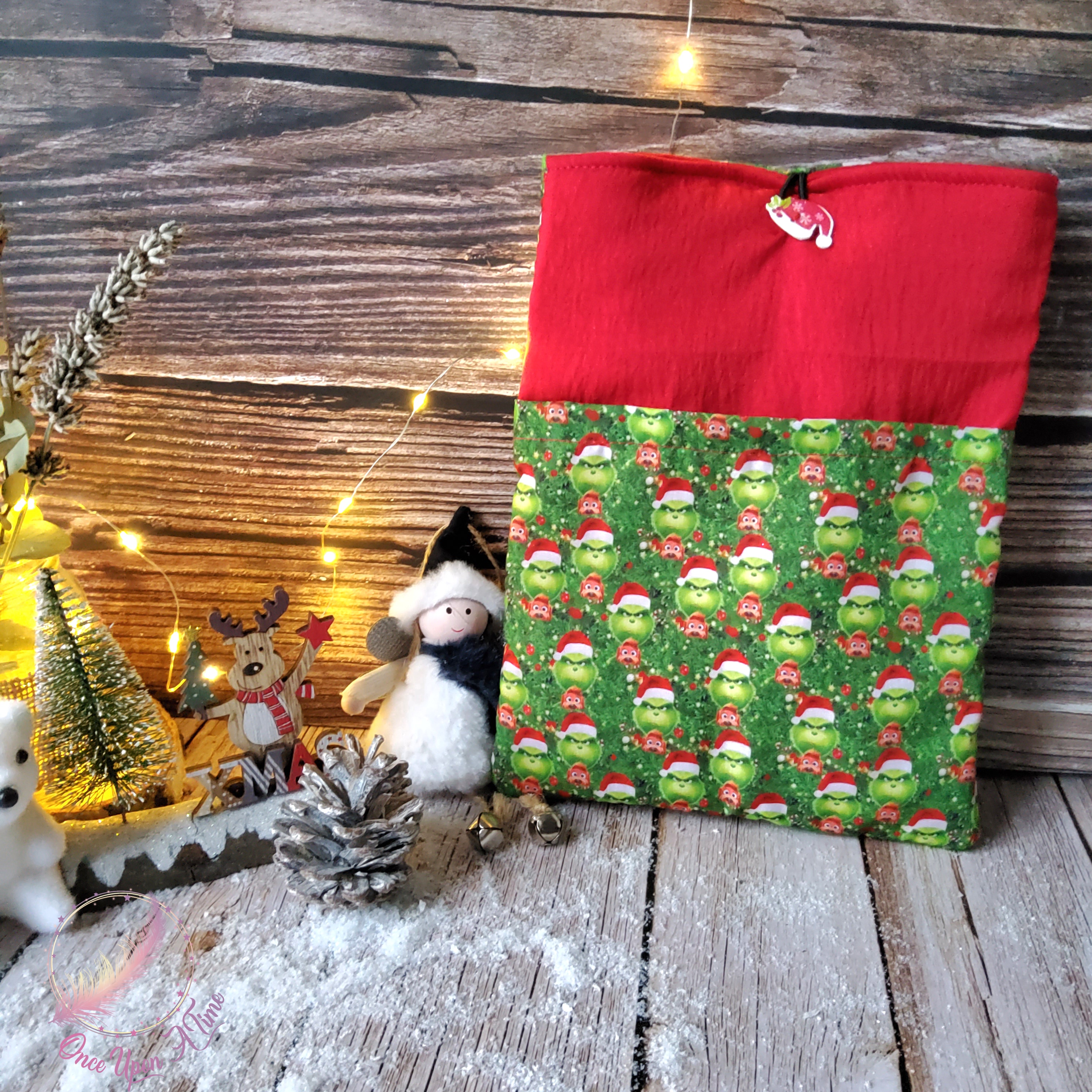 🎄🎅 Coffret cadeau de Noël - Boule de Noël personnalisée, to do list, bic et pochette à livre - Grinch 🤶🎄