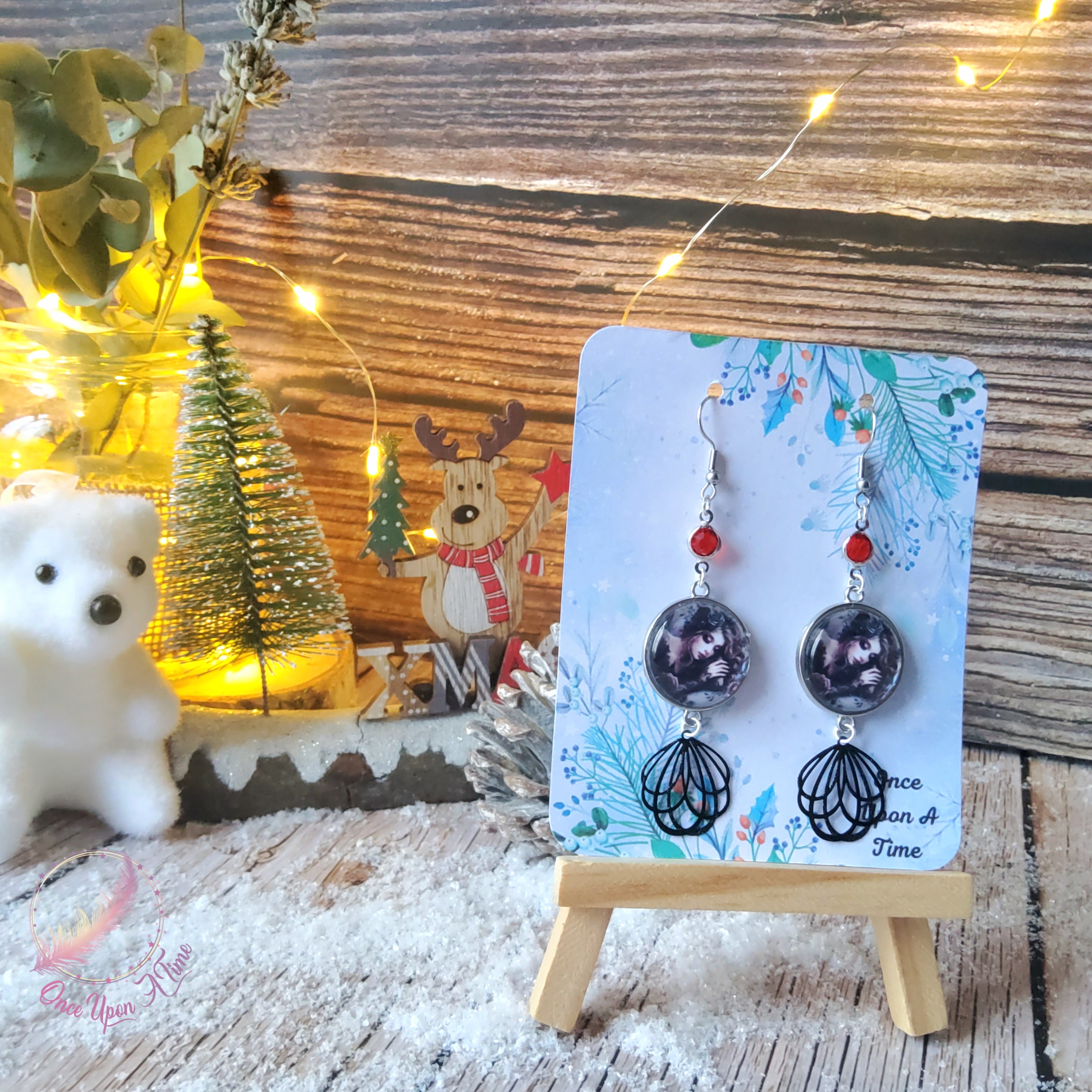 💕 Boucles d'oreilles - La dame en noir 💕