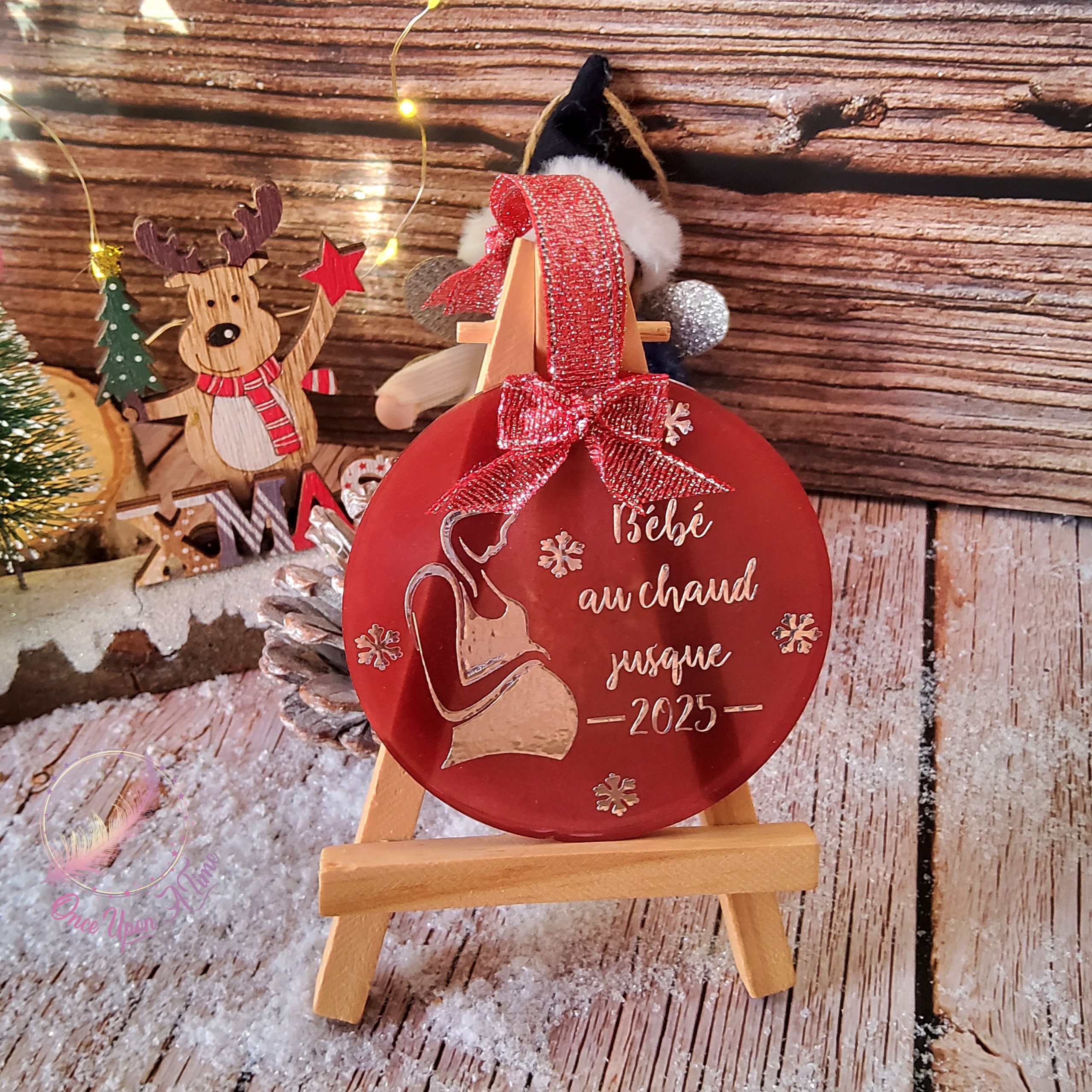🎄🎅 Boule de Noël - Grossesse - Bébé au chaud pour ... - Avec une année 🤶🎄