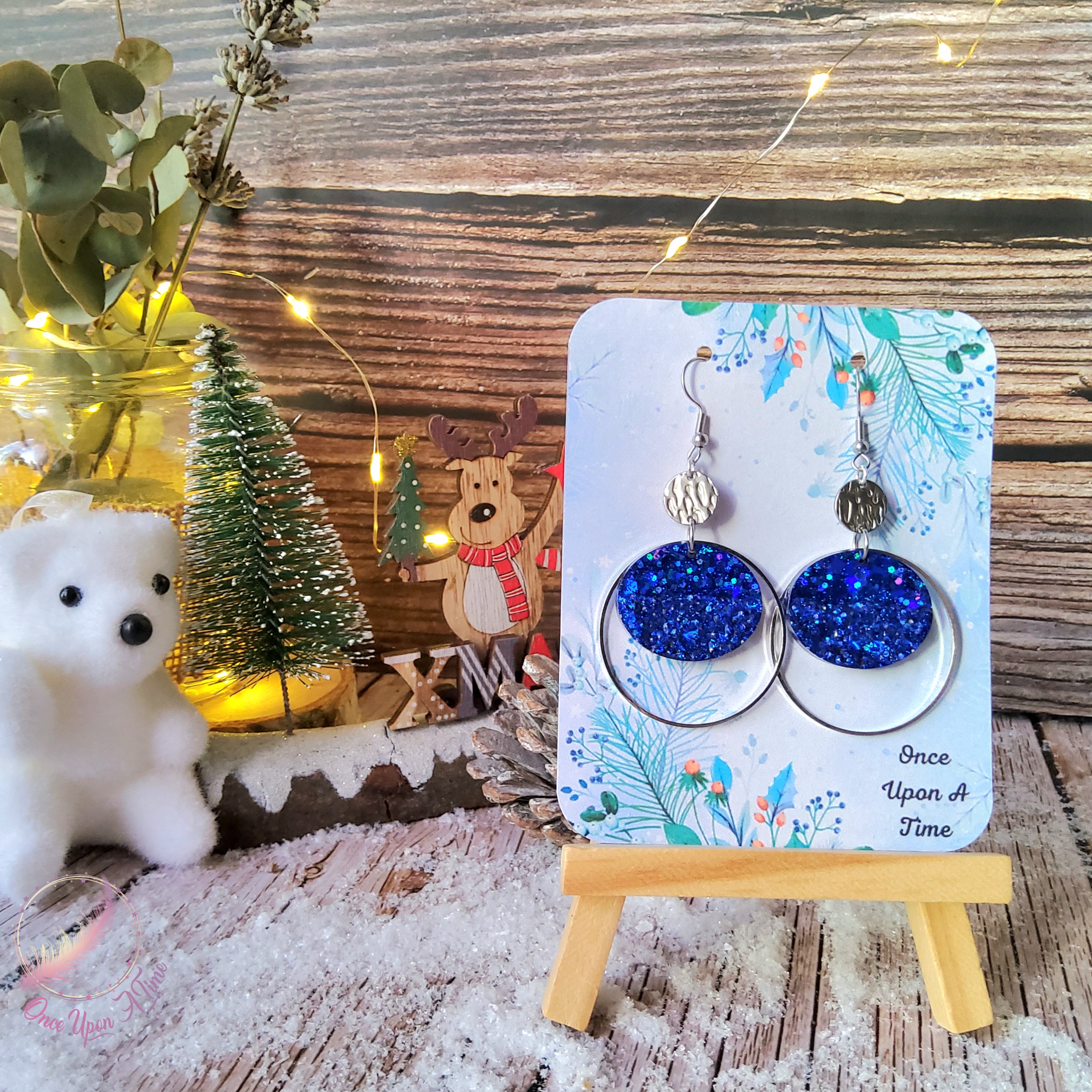 💕 Boucles d'oreilles rondes - Vertes, noires OU bleues 💕