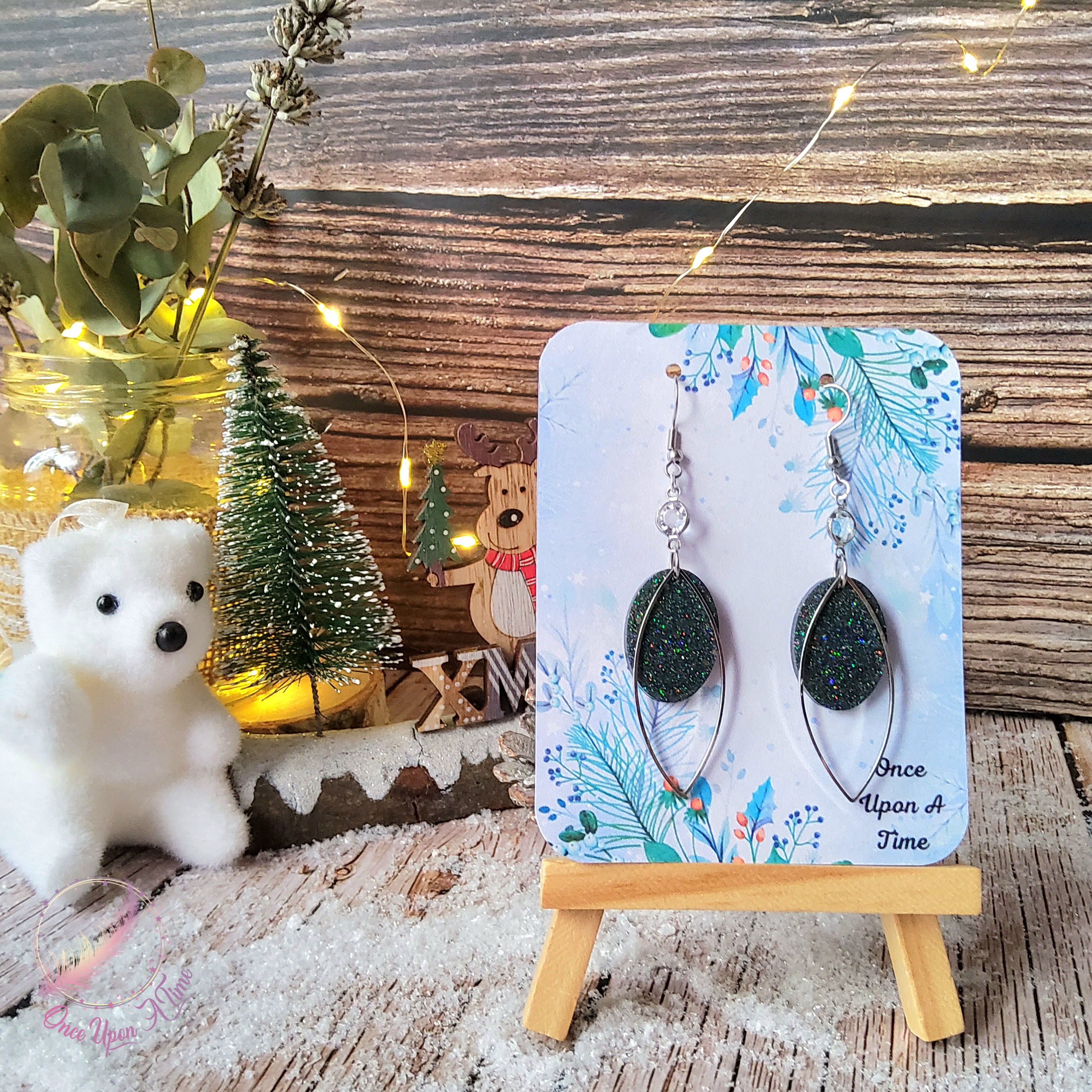 💕 Boucles d'oreilles - Vertes & mauves OU noires 💕