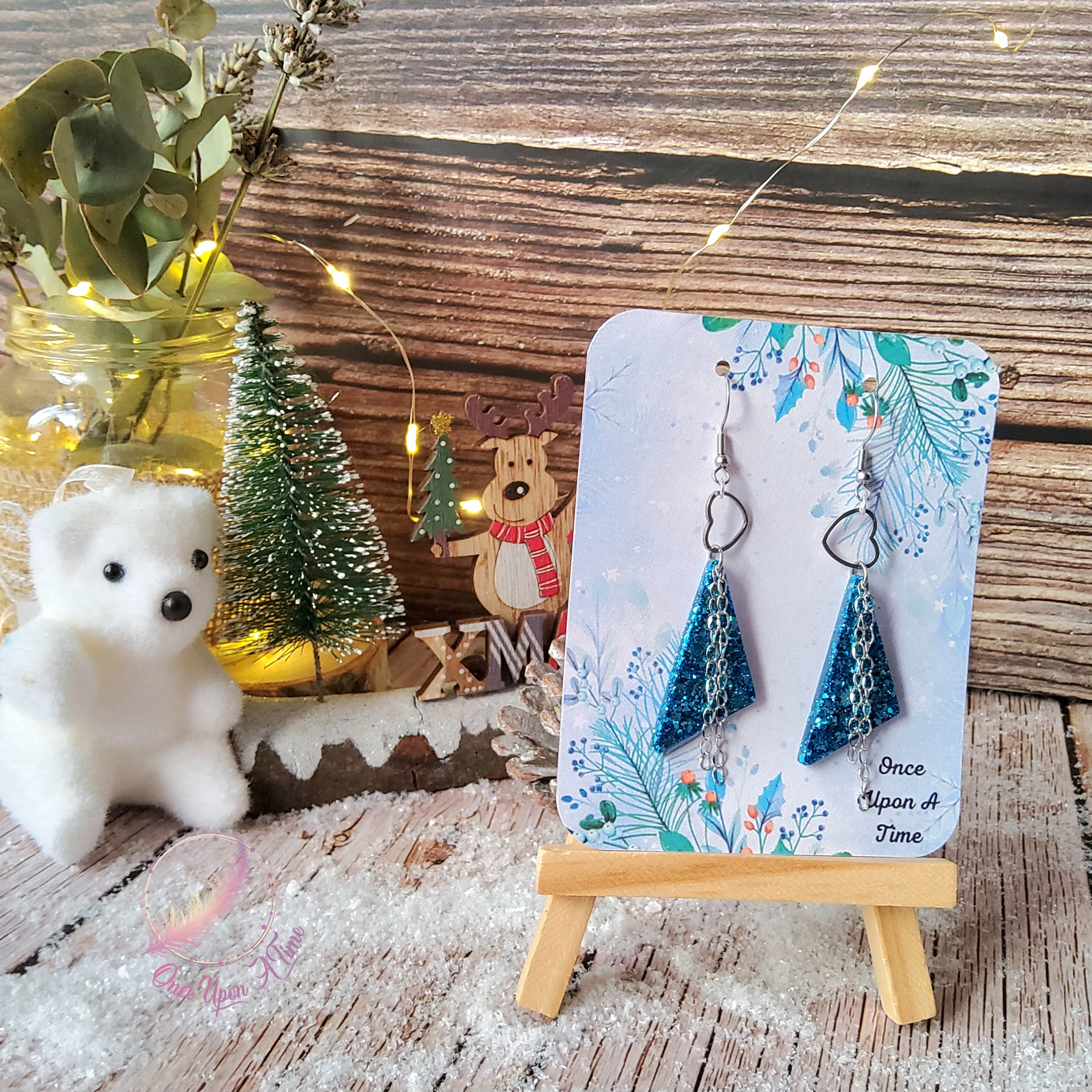 💕 Boucles d'oreilles - bleues, vertes ou blanches 💕