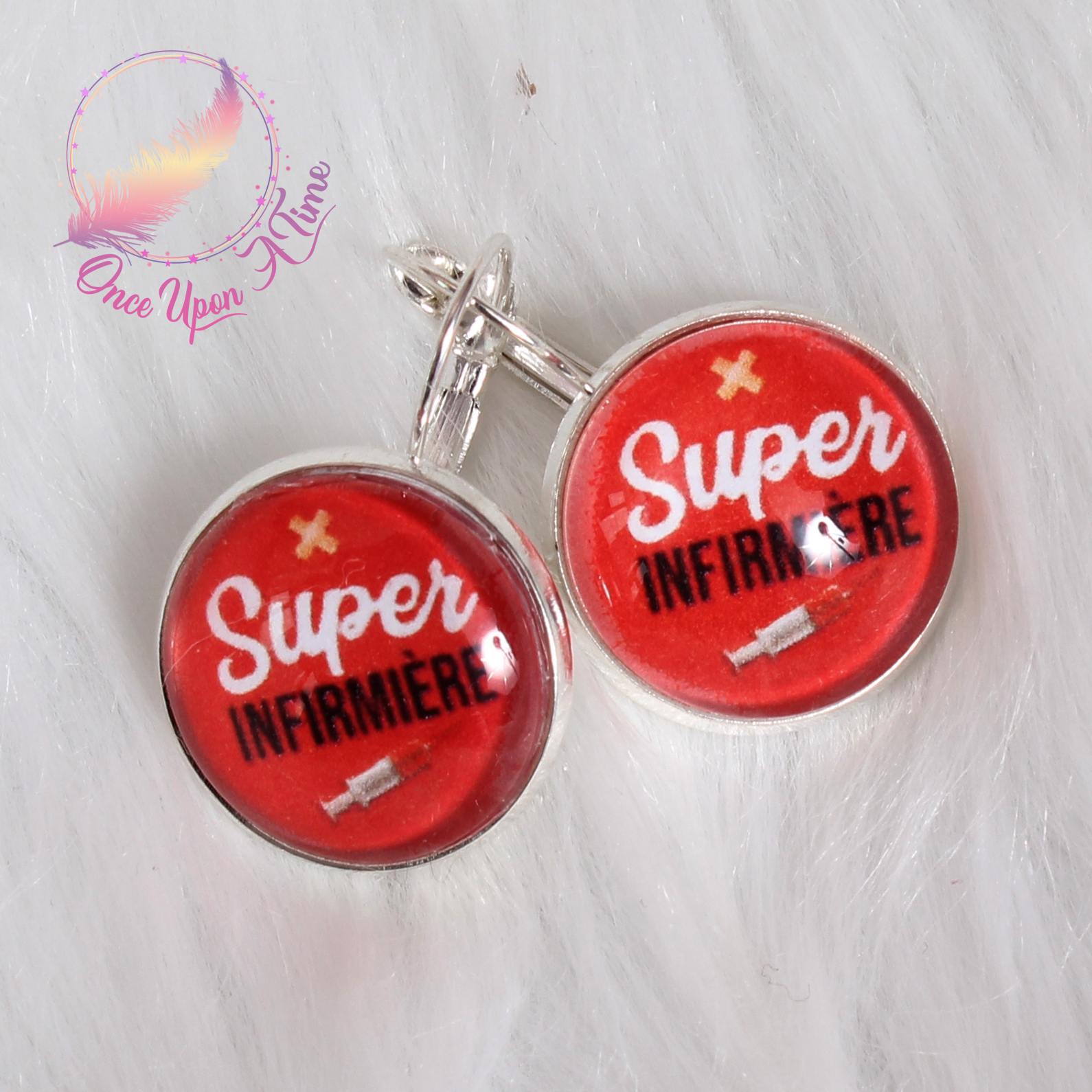 ✨ Boucles d'oreilles fantaisie - Super infirmière ✨