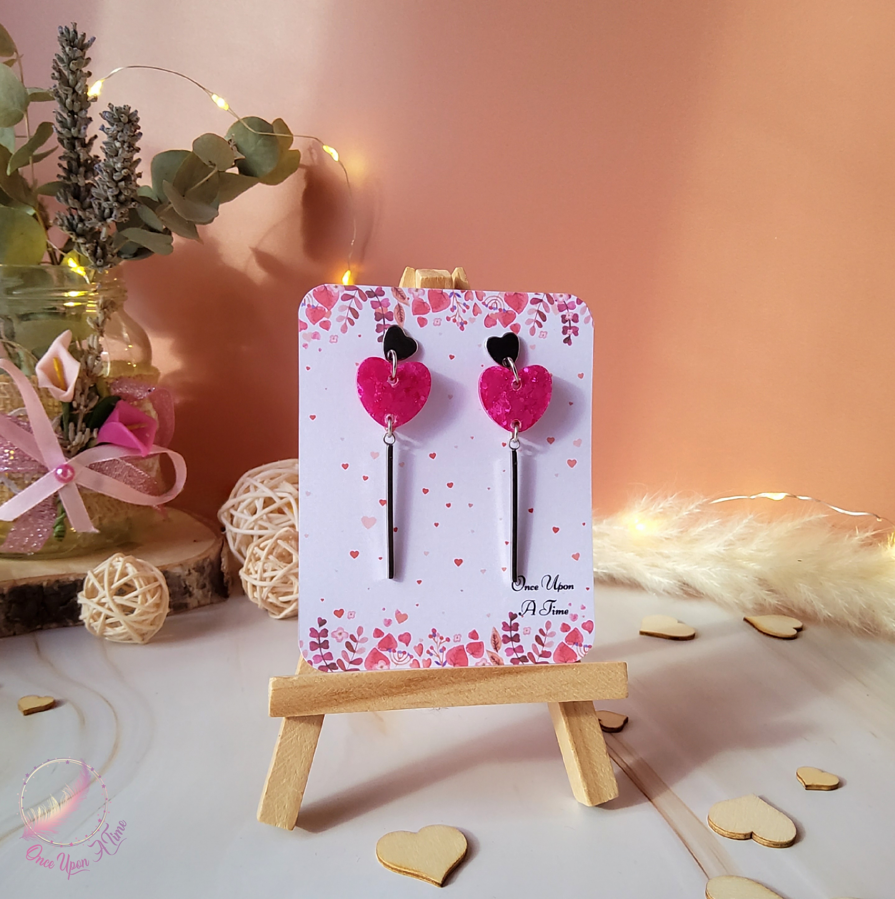 💕 Boucles d'oreilles - Éclats de passion - Fuchsia, rouges, dorées, mauves, vertes, bleues OU noires 💕