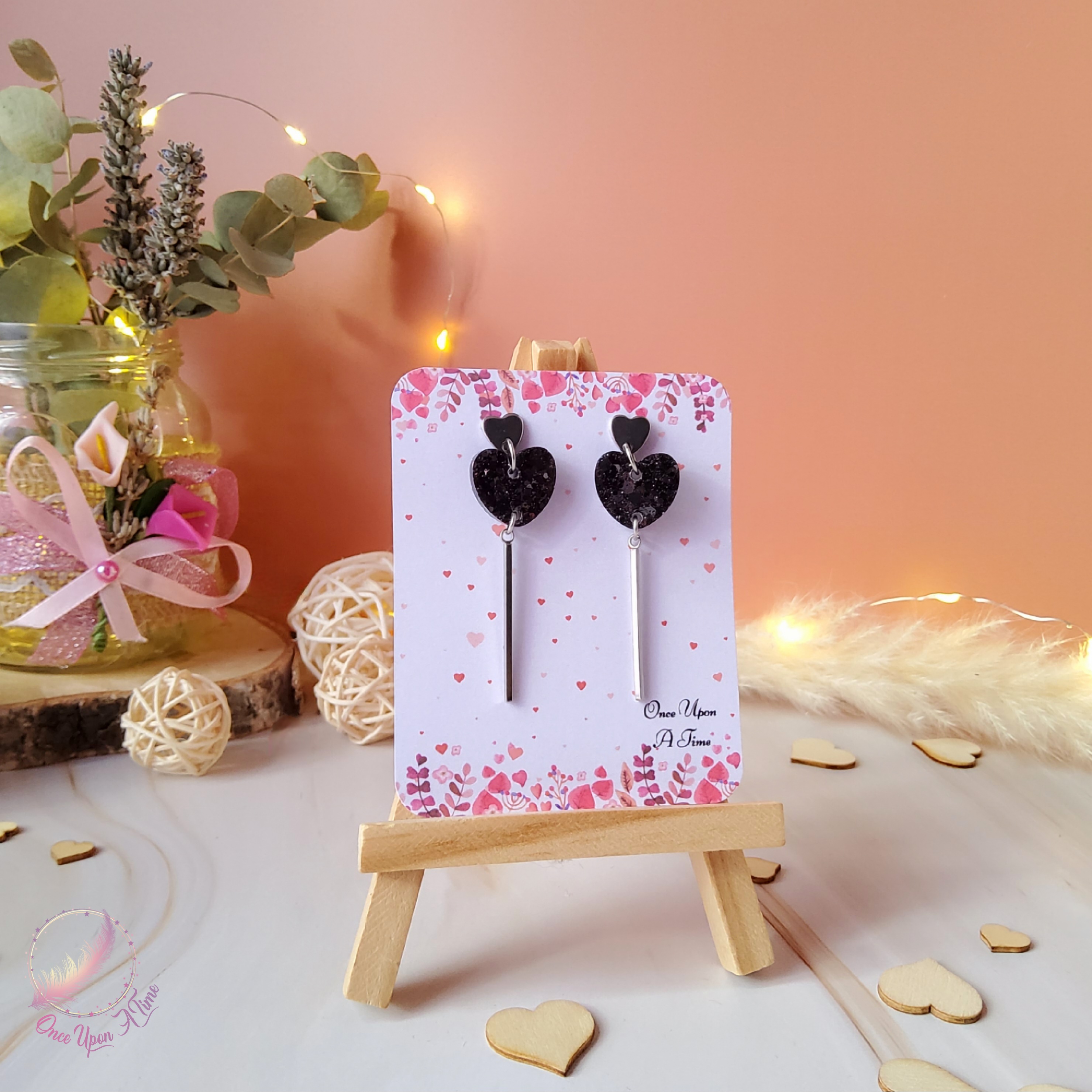 💕 Boucles d'oreilles - Éclats de passion - Fuchsia, rouges, dorées, mauves, vertes, bleues OU noires 💕