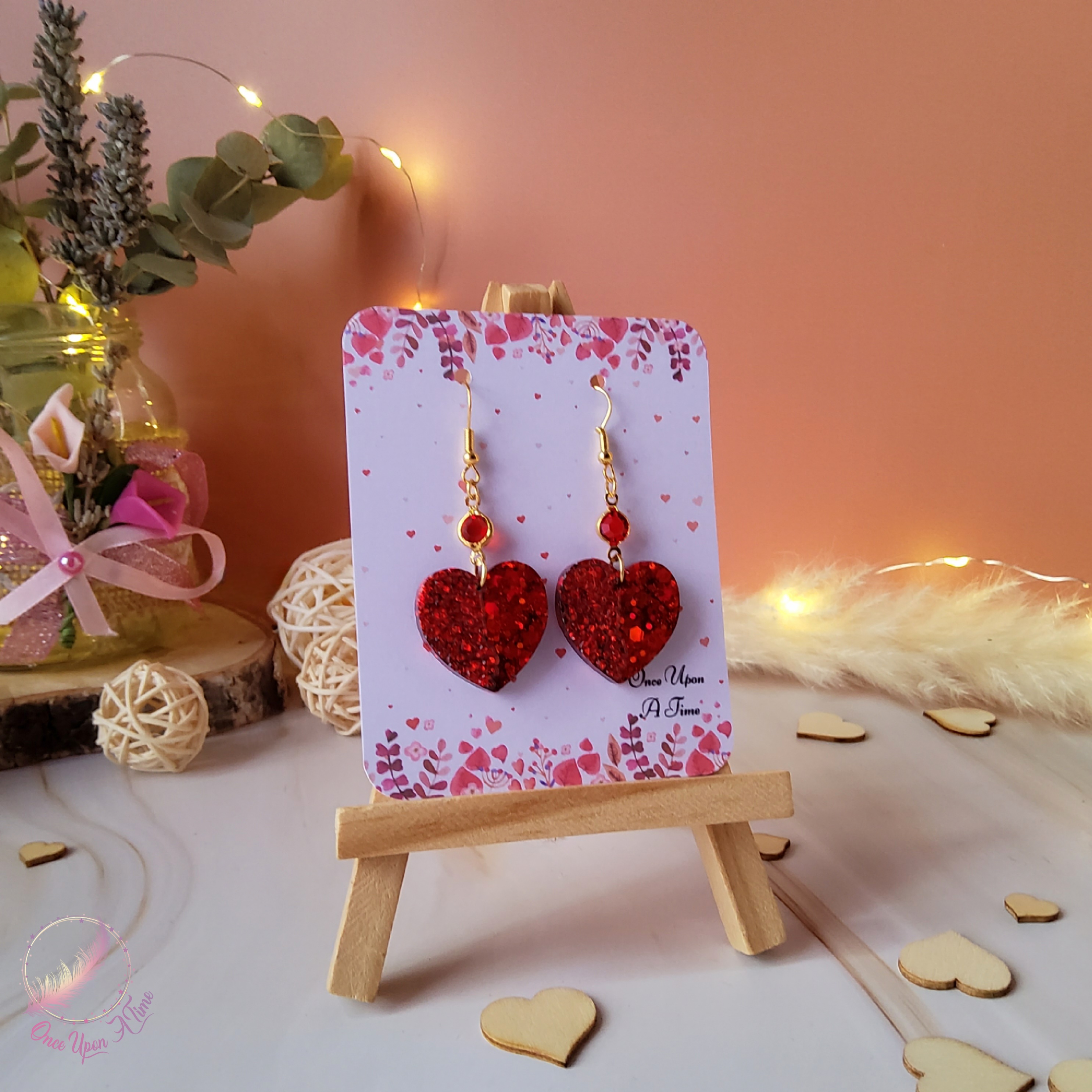 💕 Boucles d'oreilles - Éclats de passion - Rouges ou vertes 💕