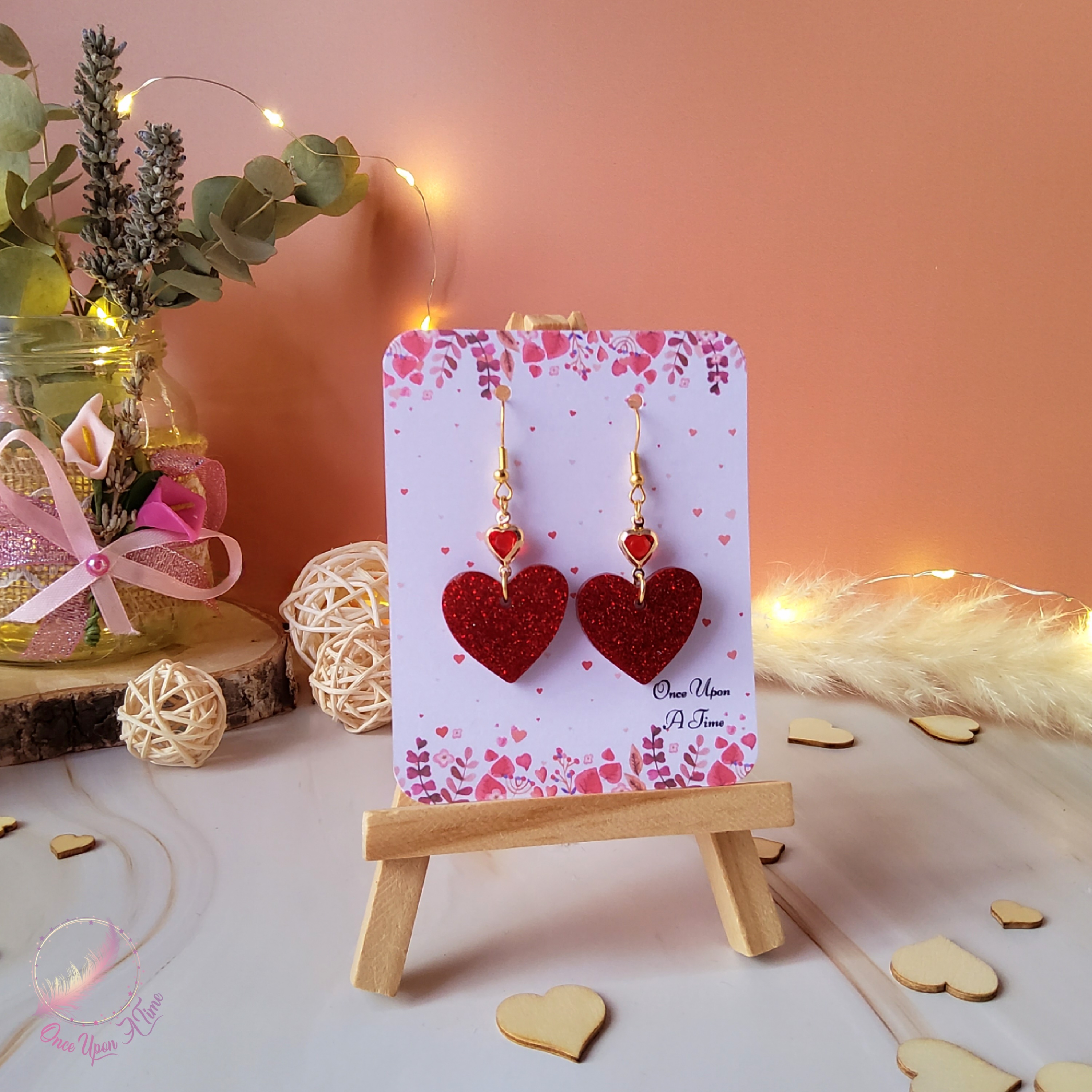 💕 Boucles d'oreilles - Éclats de passion - Rouges ou vertes 💕