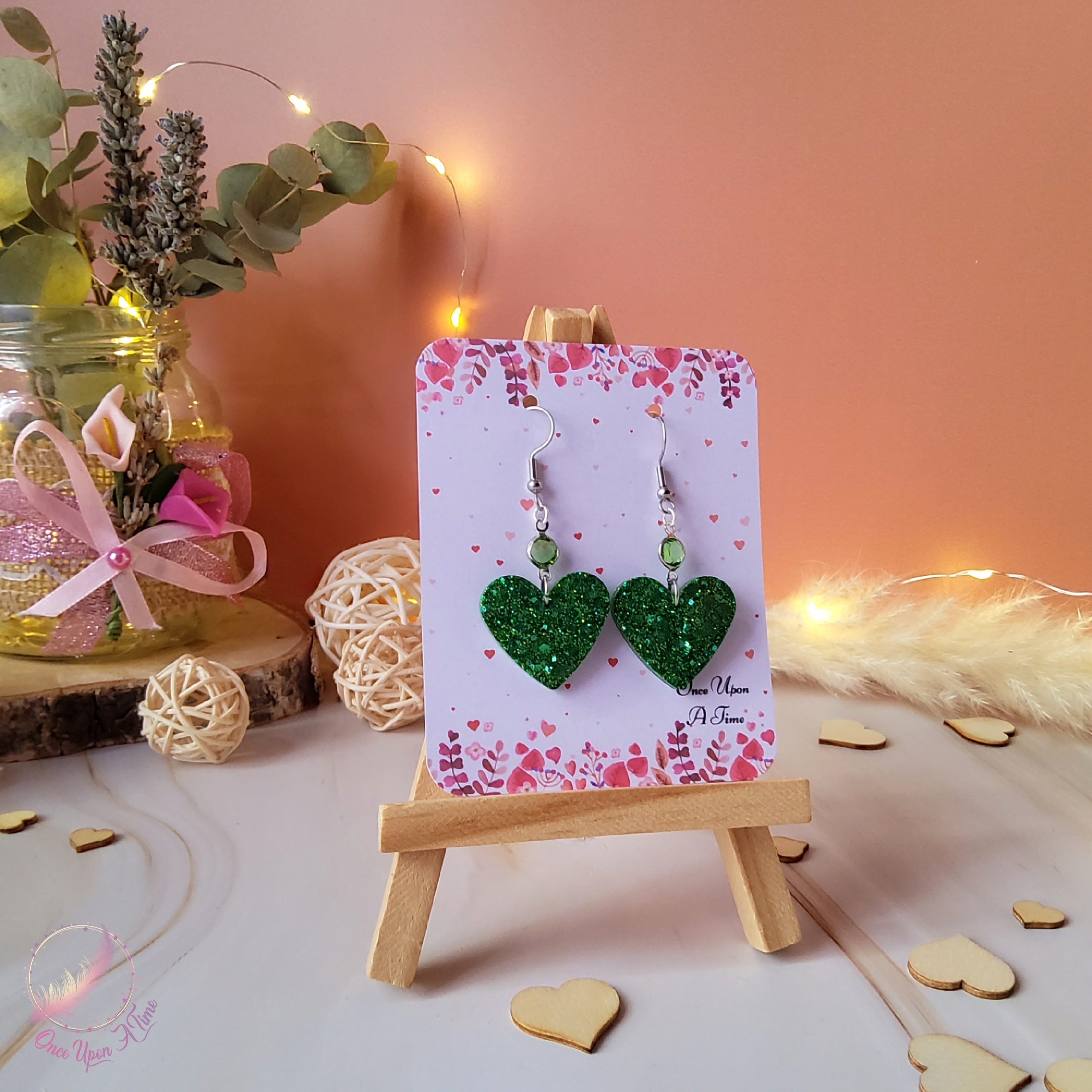 💕 Boucles d'oreilles - Éclats de passion - Rouges ou vertes 💕